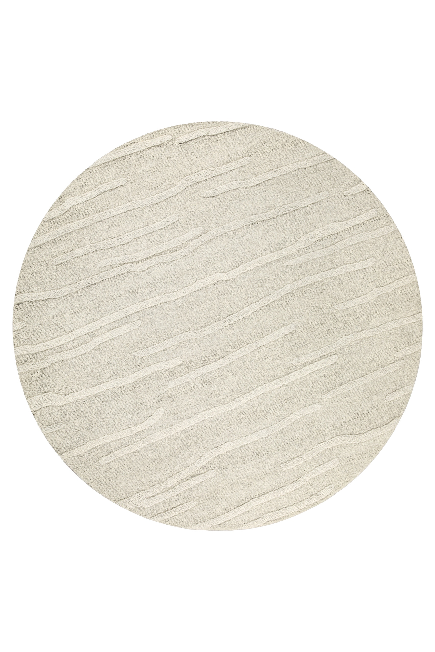Wecon home Wollteppich »Hamptons TWENTY«, rund, 15 mm Höhe, Schurwolle, Kurzflor, Wohn- & Schlafzimmer, elegant, Streifen-Muster