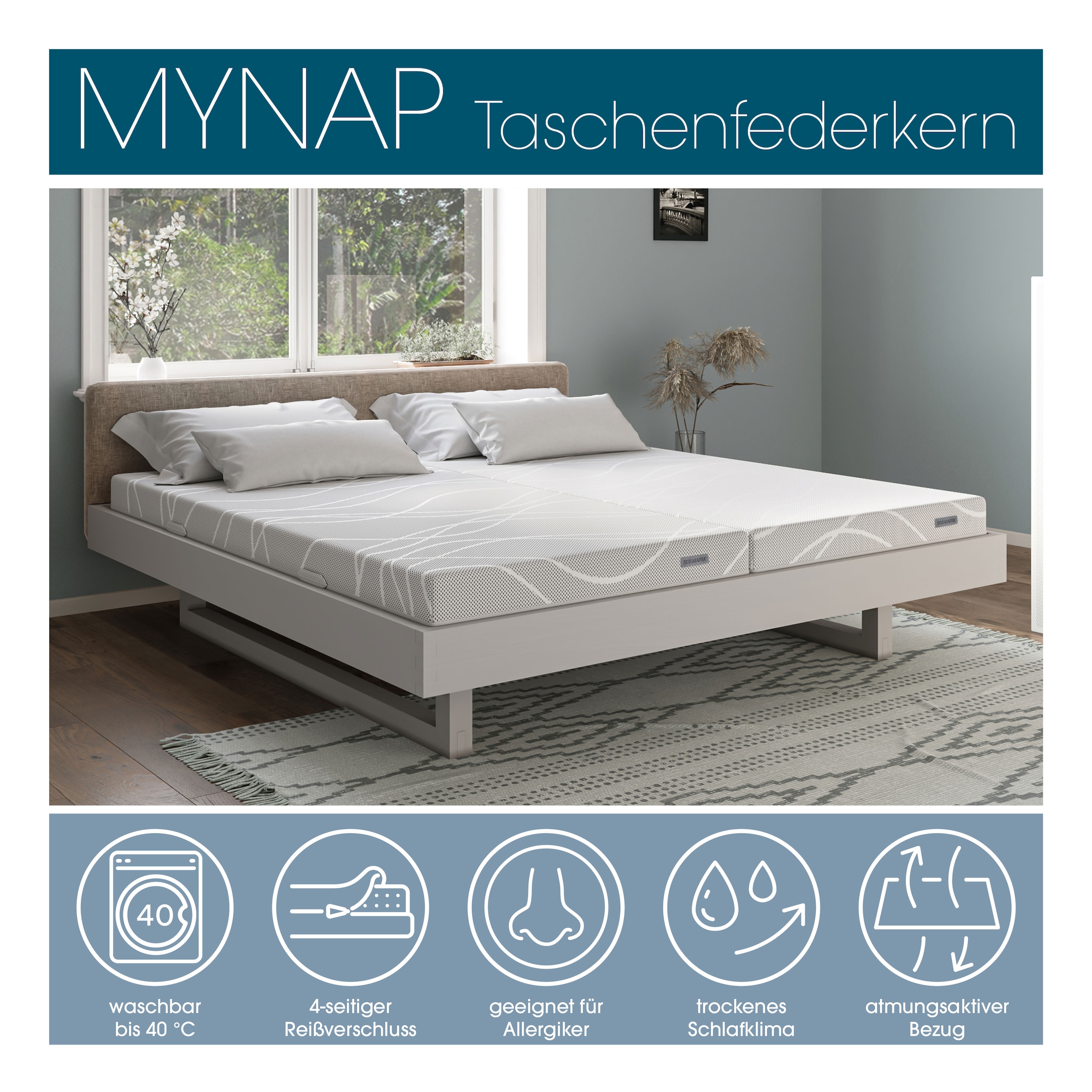 Schlaraffia Taschenfederkernmatratze »myNap Premium TFK-Matratze, in 90x200 und weiteren Größen erhältlich!« 19 cm hoch 500 Federn 1 Stk. tlg. Testsieger Stiftung Warentest 10/2023, Note 1,6