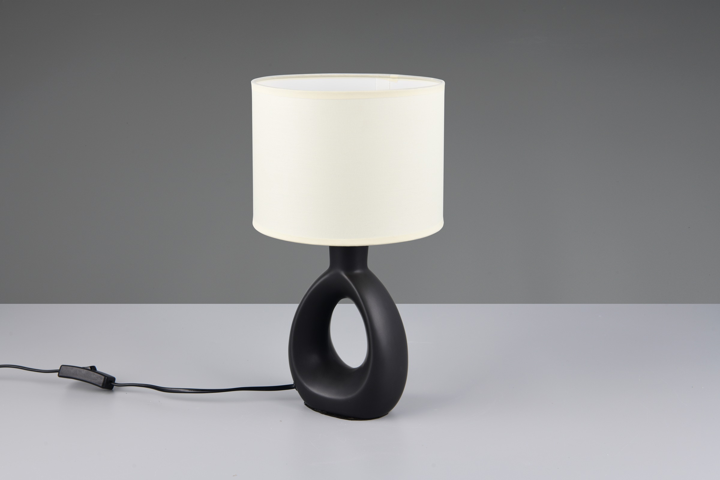 OTTO home Schreibtischlampe »Charmont, Deko Tischleuchte mit Stoffschirm, Schnurschalter exkl 1xE14« E14 1 Stk. warmweiß - kaltweiß max. 40W, Ø 20cm Höhe 35,5 cm Nachttischleuchte Tischlampe Kommode