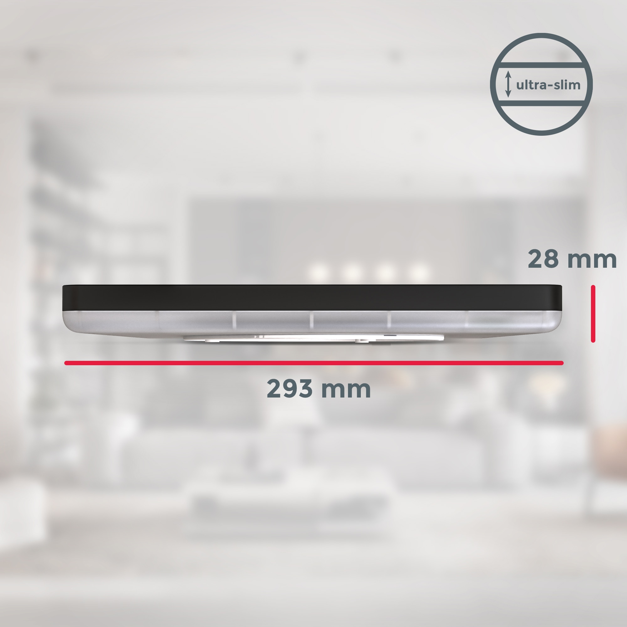 B.K.Licht Panel, 1 flammig, Leuchtmittel LED-Modul | LED fest integriert, Deckenleuchte, 18 Watt, ultra-flach, indirektes Licht, neutralweiß
