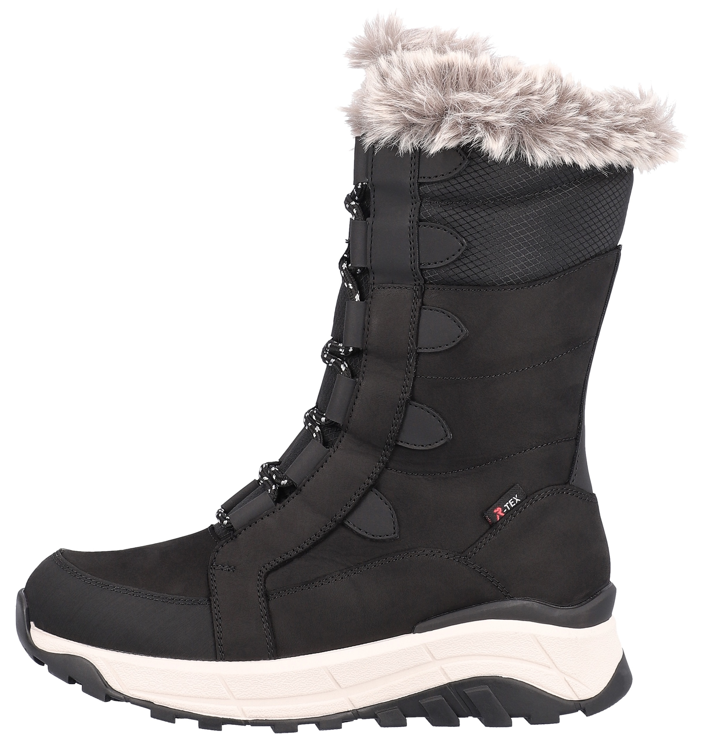 RIEKER Sport Winterboots, Schneeboots, Winterboots mit Lammwollfutter, Fiber Grip Laufsohle