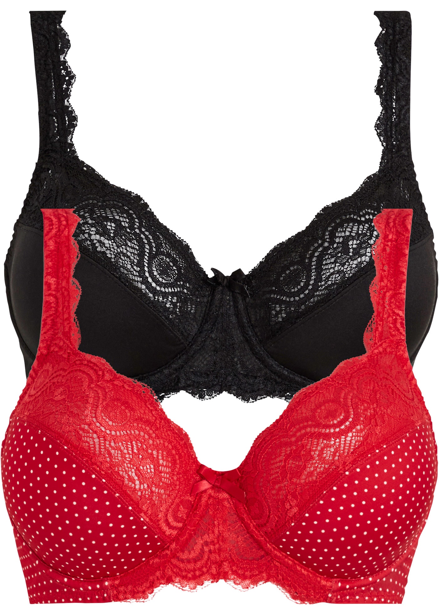 bonprix Bügel-BH »Bügel-BH mit zarter Spitze (2er Pack)« Packung, 2 tlg. mit Bügel und Spitzen-Details