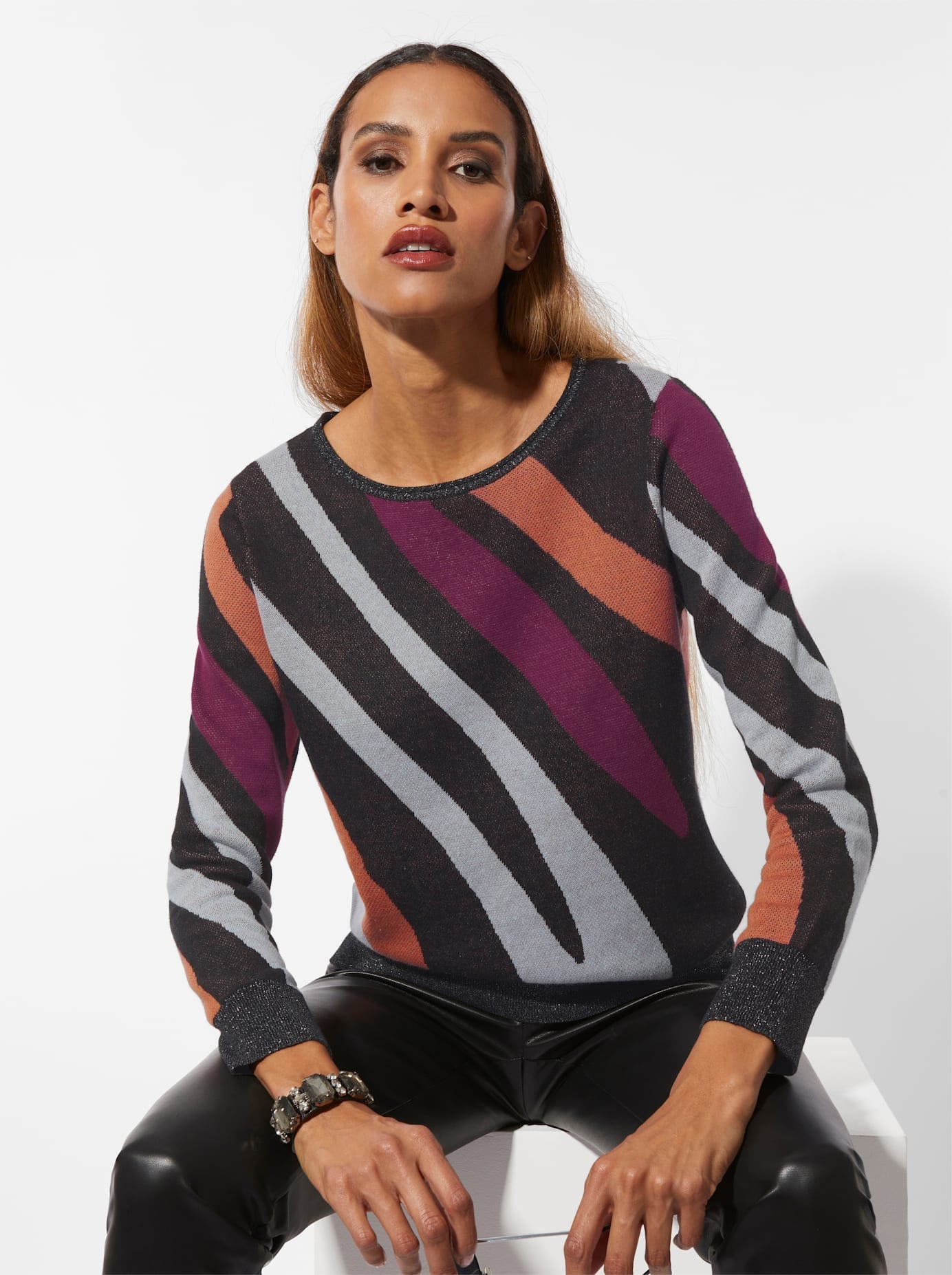 creation L Jacquardpullover »Leinen-Mix-Jacquard-Pullover«