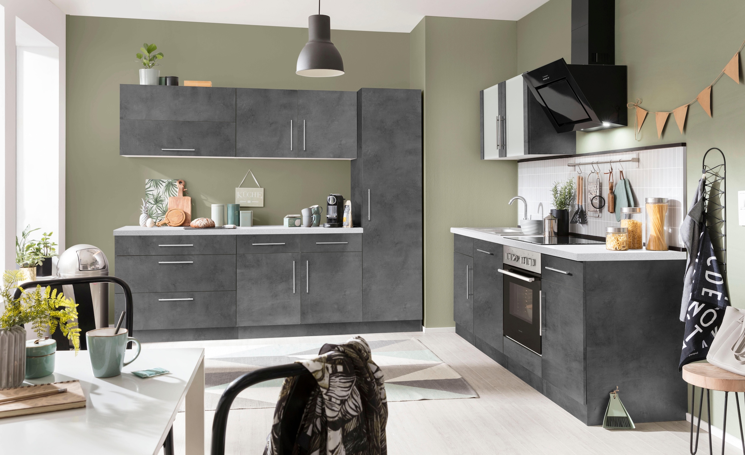 wiho Küchen Glashängeschrank »Cali« Front mit Glaseinsatz