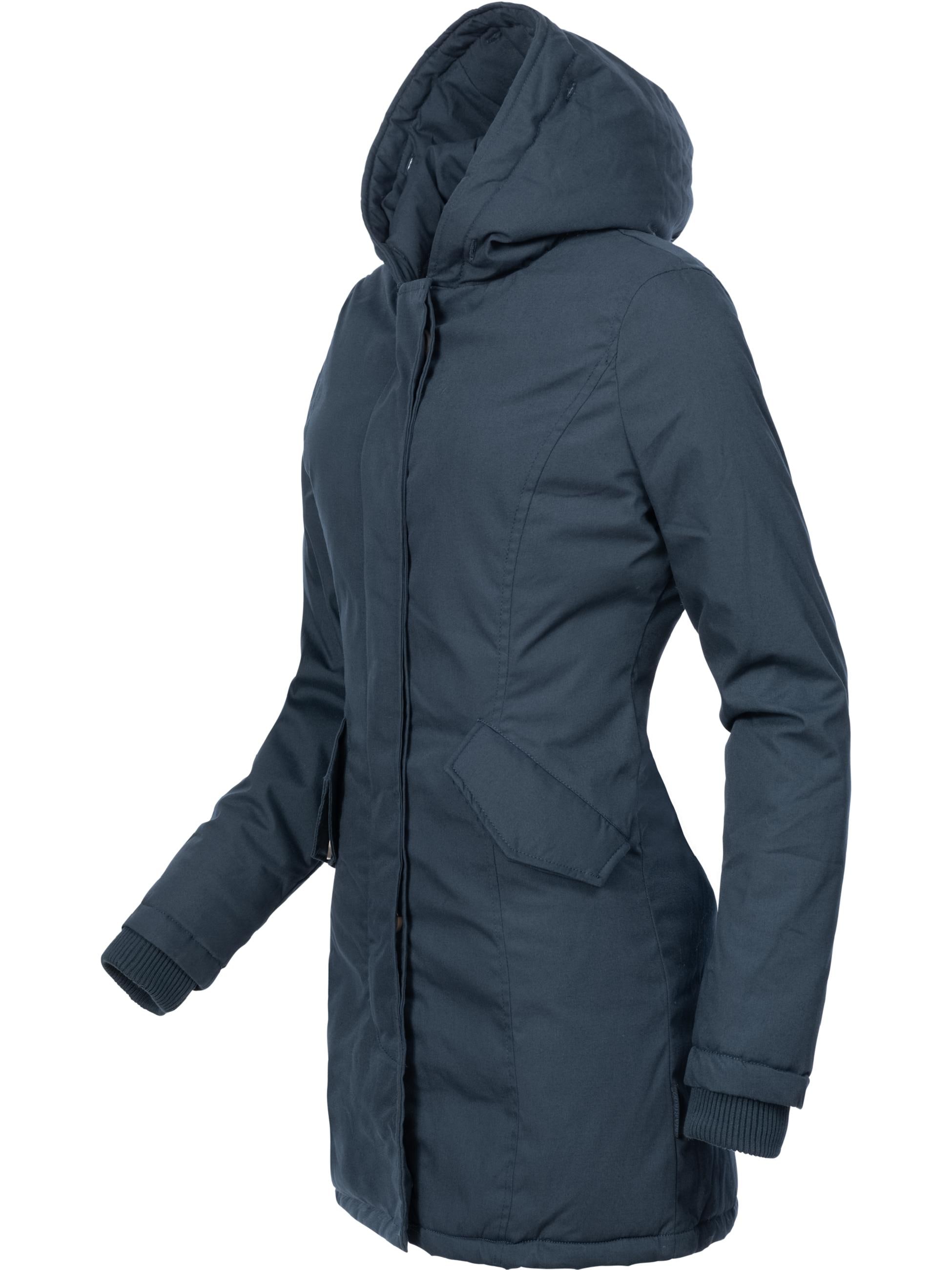 Marikoo Wintermantel »Wintermantel Karmaa-Prc«, edler Parka mit Kunstfellkapuze