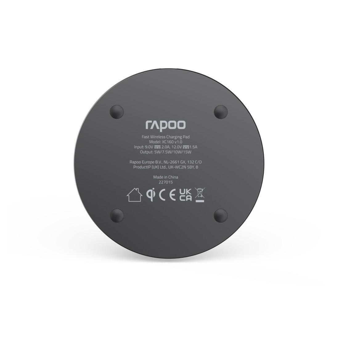 Rapoo Wireless Charger »XC160 Kabelloses Qi-Ladepad, 15W, grau«