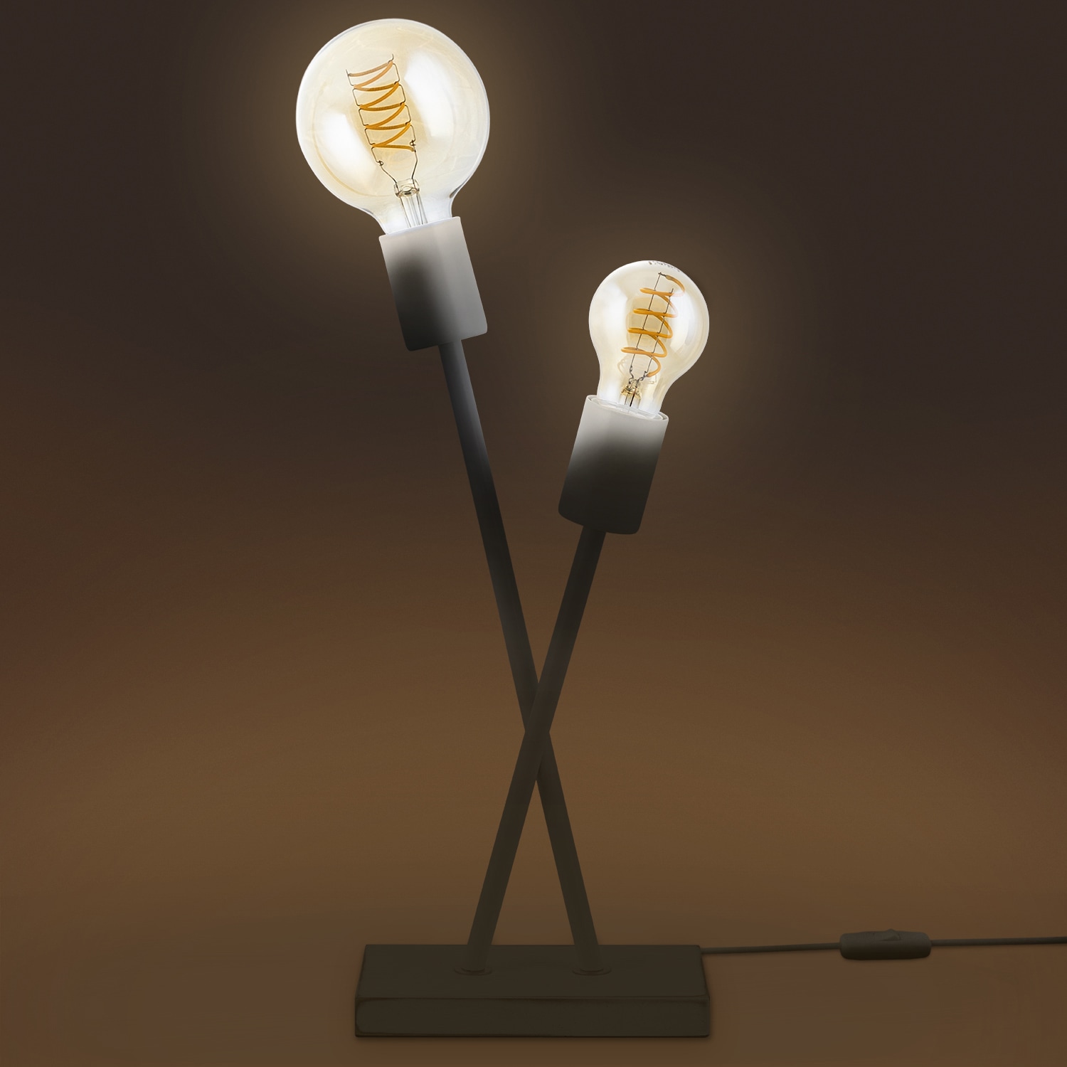 Lampe LED Stehlampe Shop OTTO Retro Design Paco Home Tischleuchte flammig-flammig, 2 E27 Online Wohnzimmer Industrial im »IKS«, Vintage