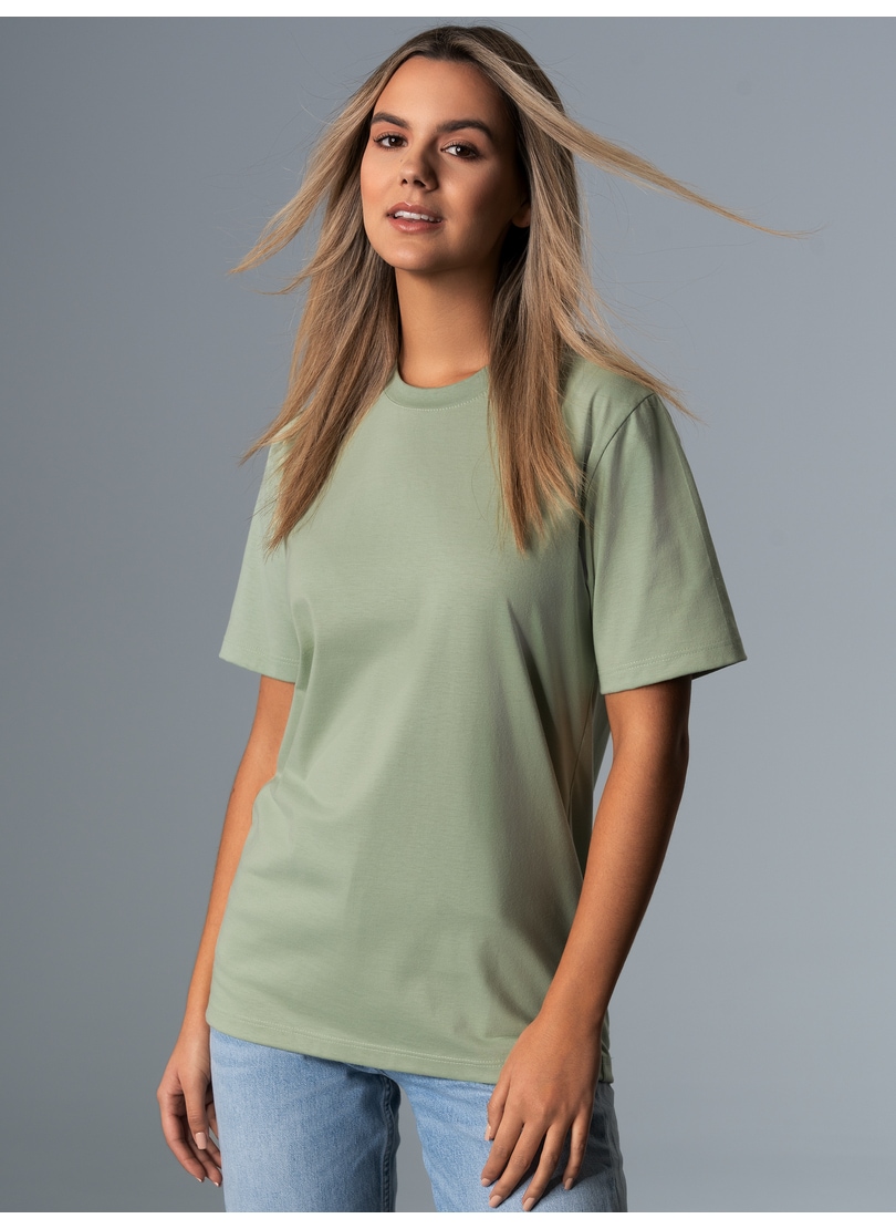 Trigema T-Shirt »TRIGEMA T-Shirt DELUXE Baumwolle«, (1 tlg.)