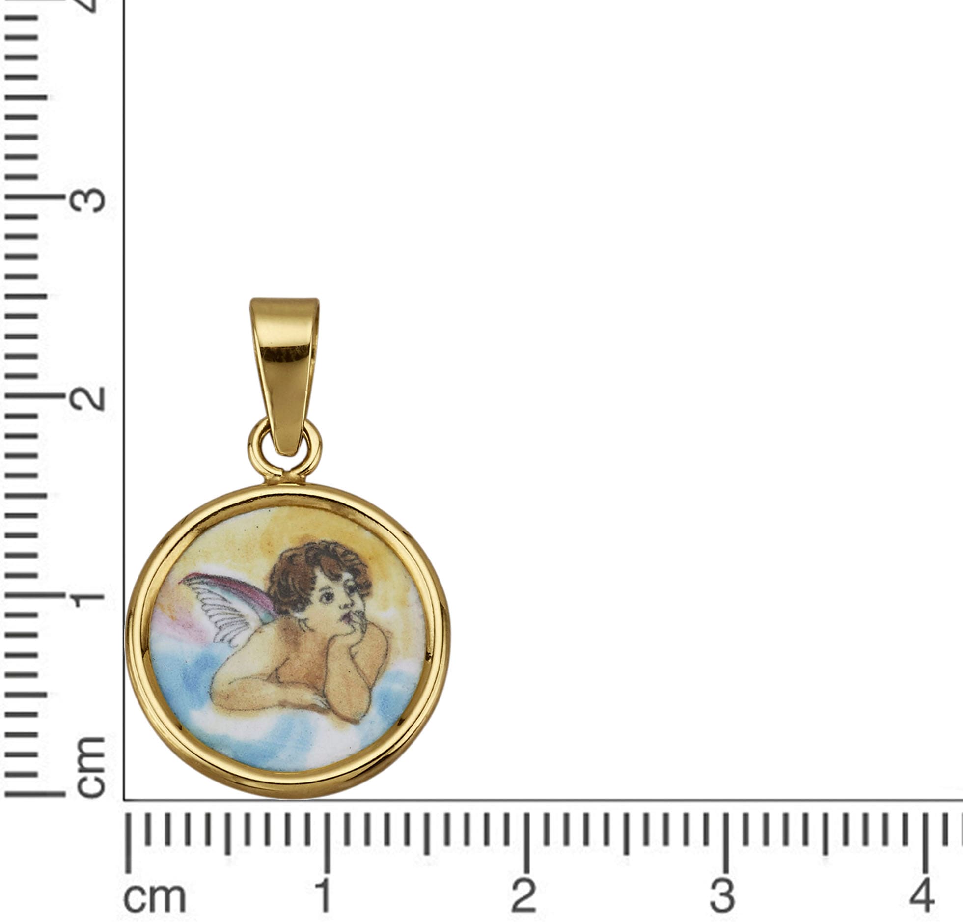 Firetti Engelanhänger »Schmuck Geschenk Gold 585 Halsschmuck Anhänger für Halskette Engel«, mit Emaille