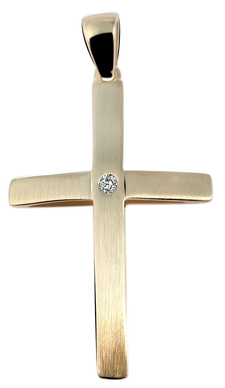 Adelia´s Kreuzanhänger »Damen Anhänger ¿ Kreuz Kreuzanhänger aus 375 Gold mit Zirkonia«