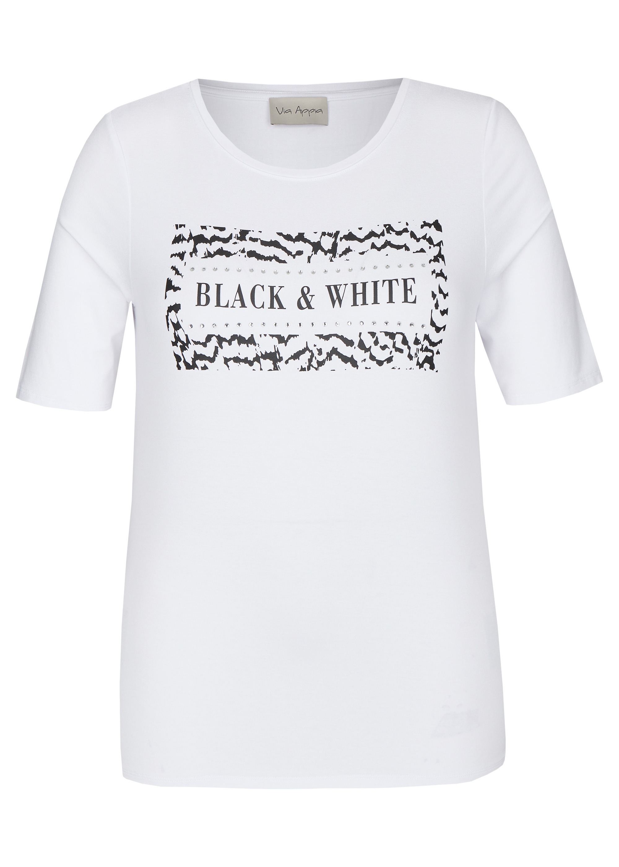 VIA APPIA Stylisches T-Shirt Black & White