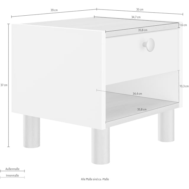 Gami Nachttisch »Romy«, (1 St.), Elegantes Design für eine sanfte und feminine  Atmosphäre. OTTO Online Shop