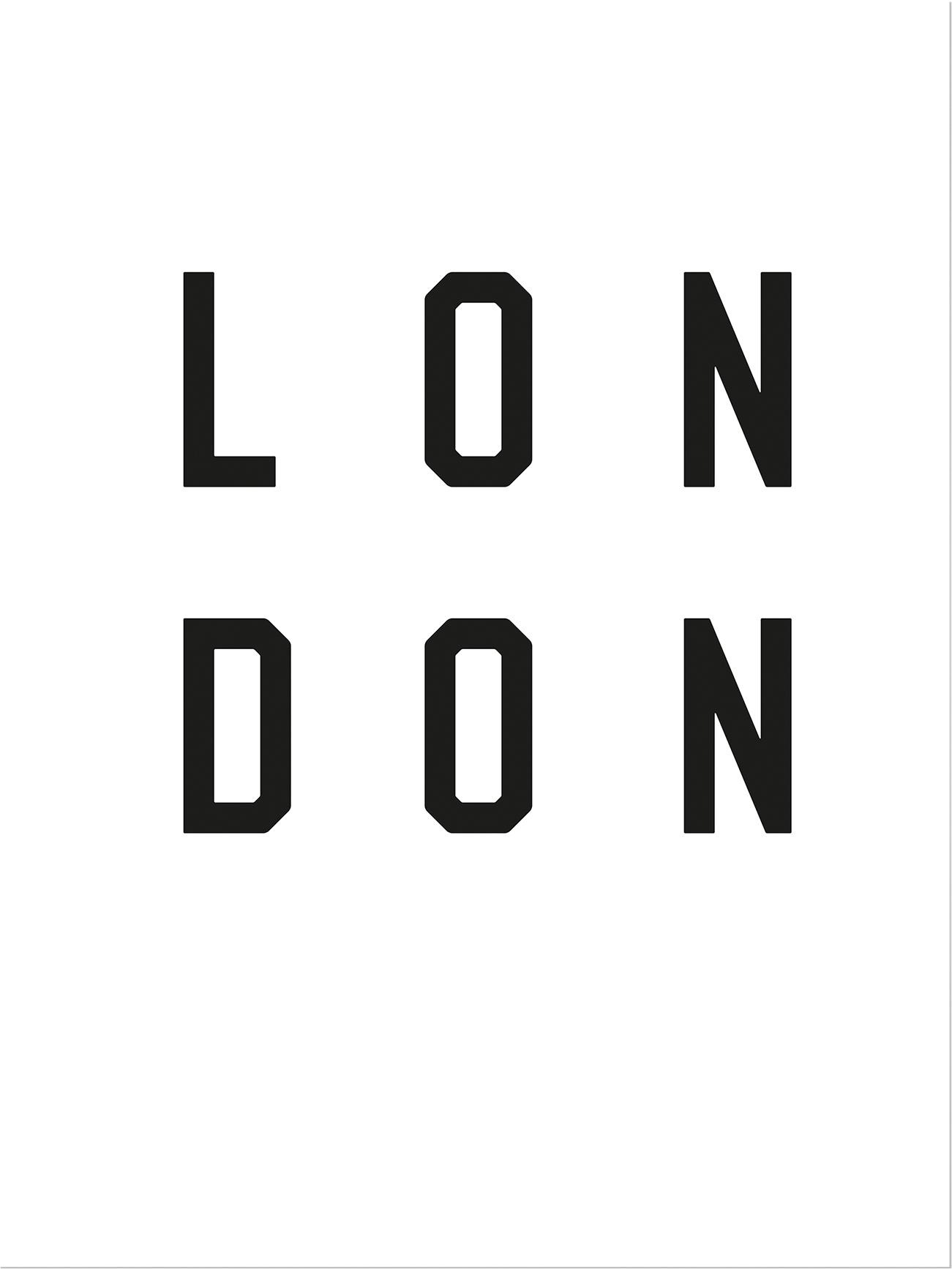 Wall-Art Poster »Typographie London«, Poster, Wandbild, Bild, Wandposter