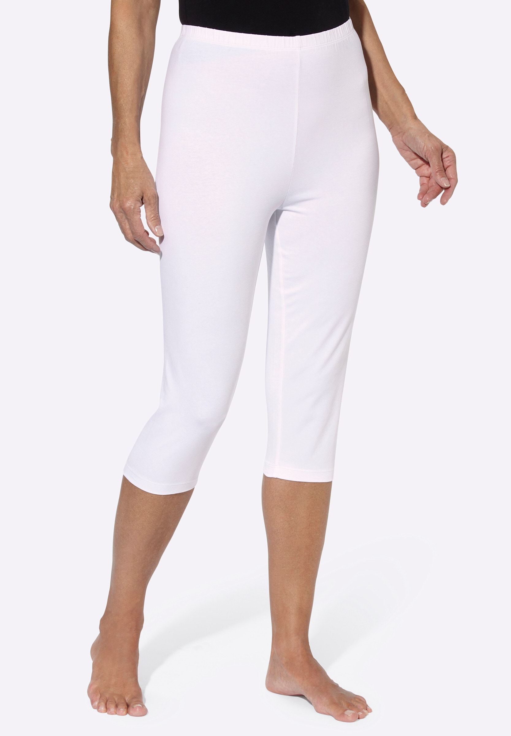 Sieh an! Caprihose »Capri-Leggings Caprileggings mit Glitzerdruck am Saum 2 Stück«