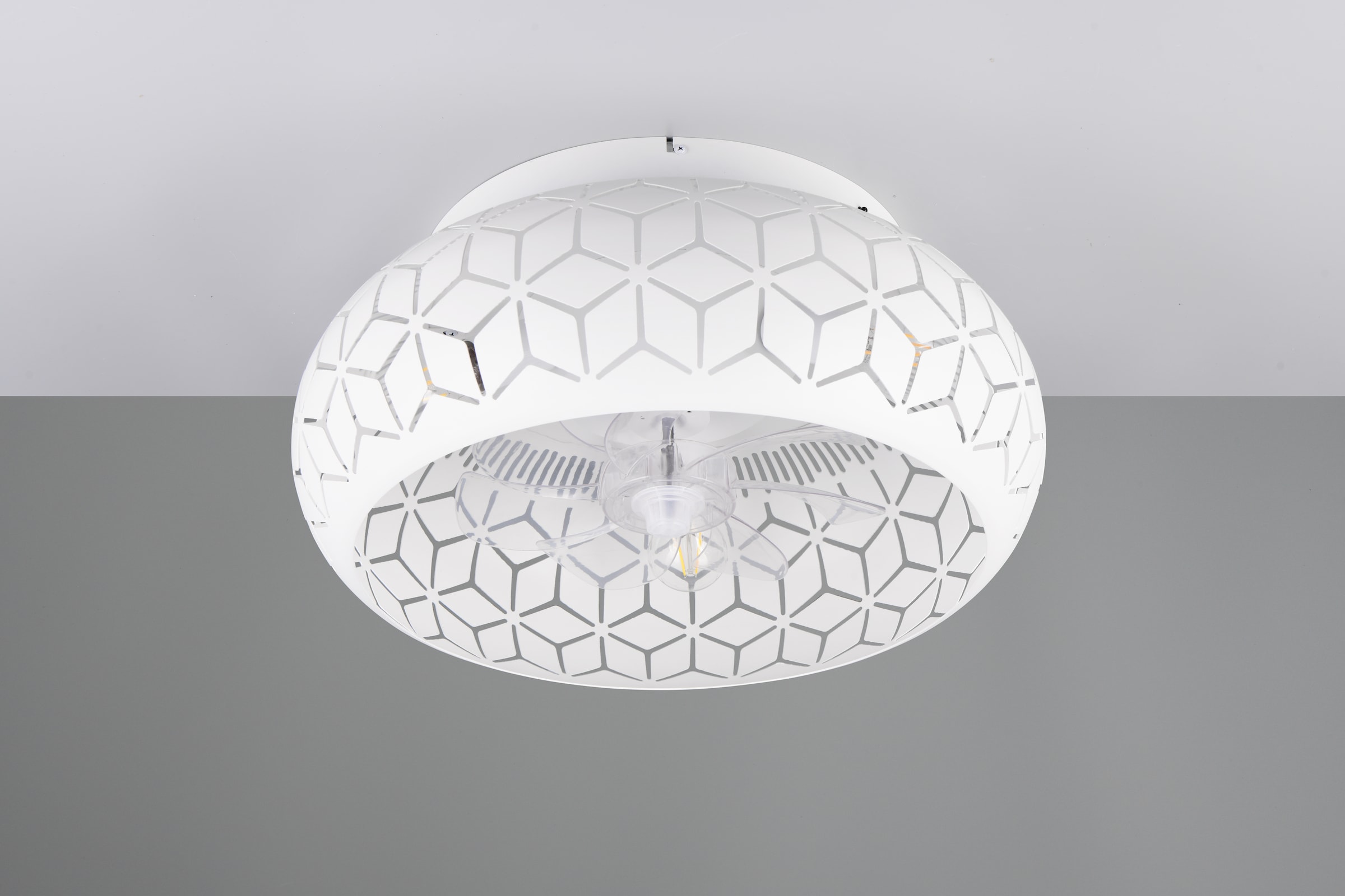 REALITY Leuchten Deckenleuchte »BIDAR mit Ventilator, Deckenventilator mit Licht inkl Fernbedienung« E27 1 Stk. warmweiß - kaltweiß 3 Geschwindigkeiten Timer Vor- & Rücklauf, exkl 3x E27 max 15W, Ø 50cm