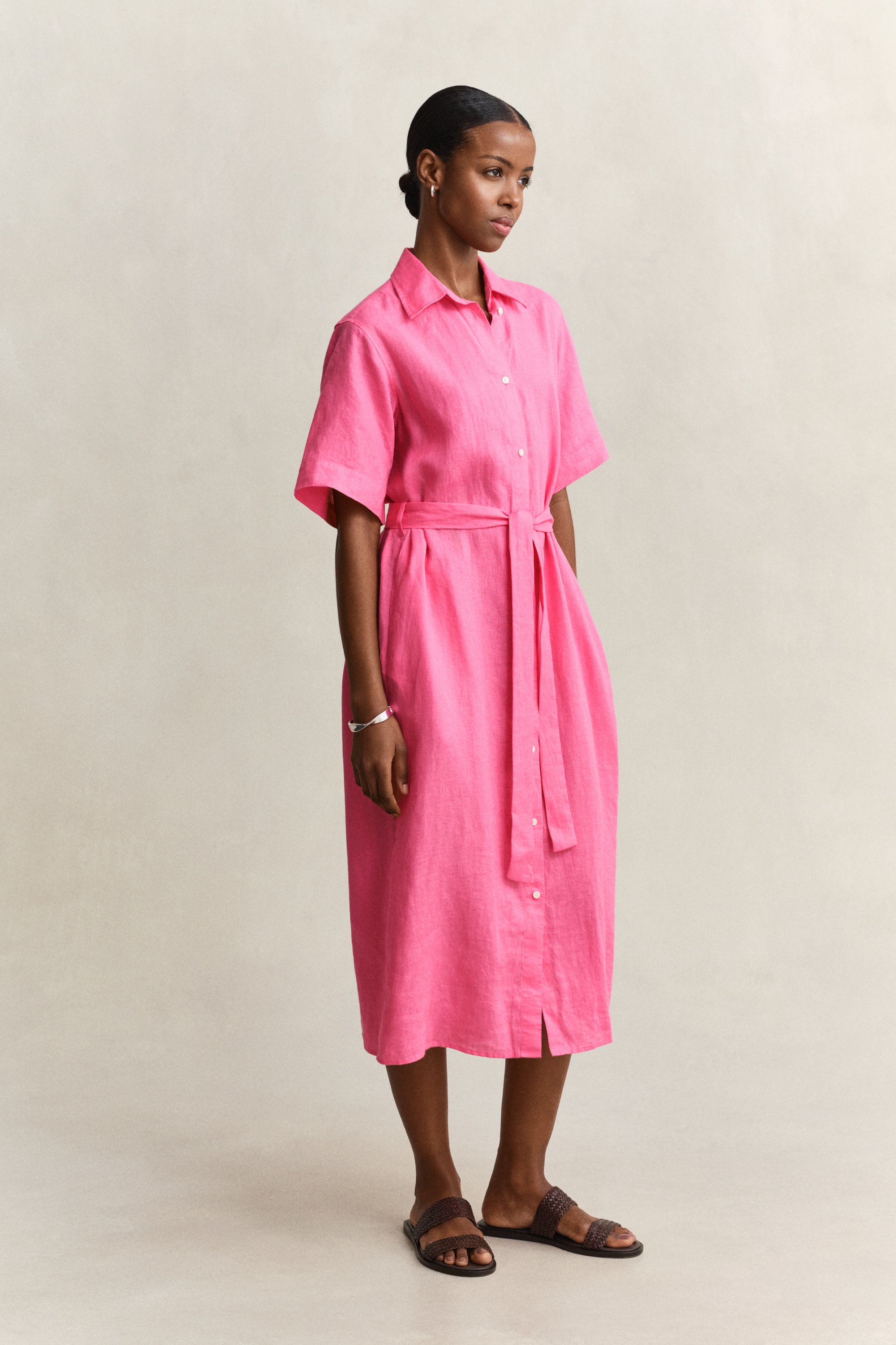 Gant Hemdblusenkleid »LINEN« Ohne Tasche Regular fit mit Bindegürtel