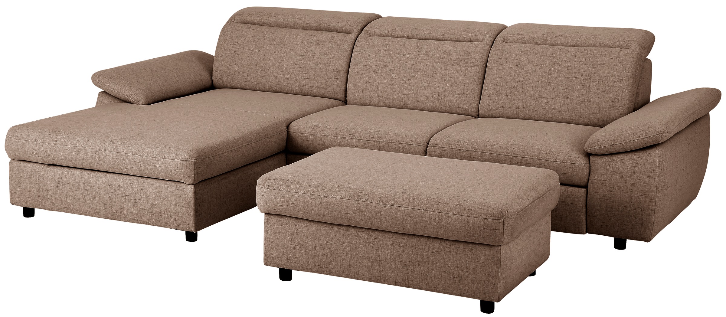 Home affaire Ecksofa »Mauritius L-Form«, mit Kopfteil- und Armlehnverstellung, mit Bettfunktion und Bettkasten