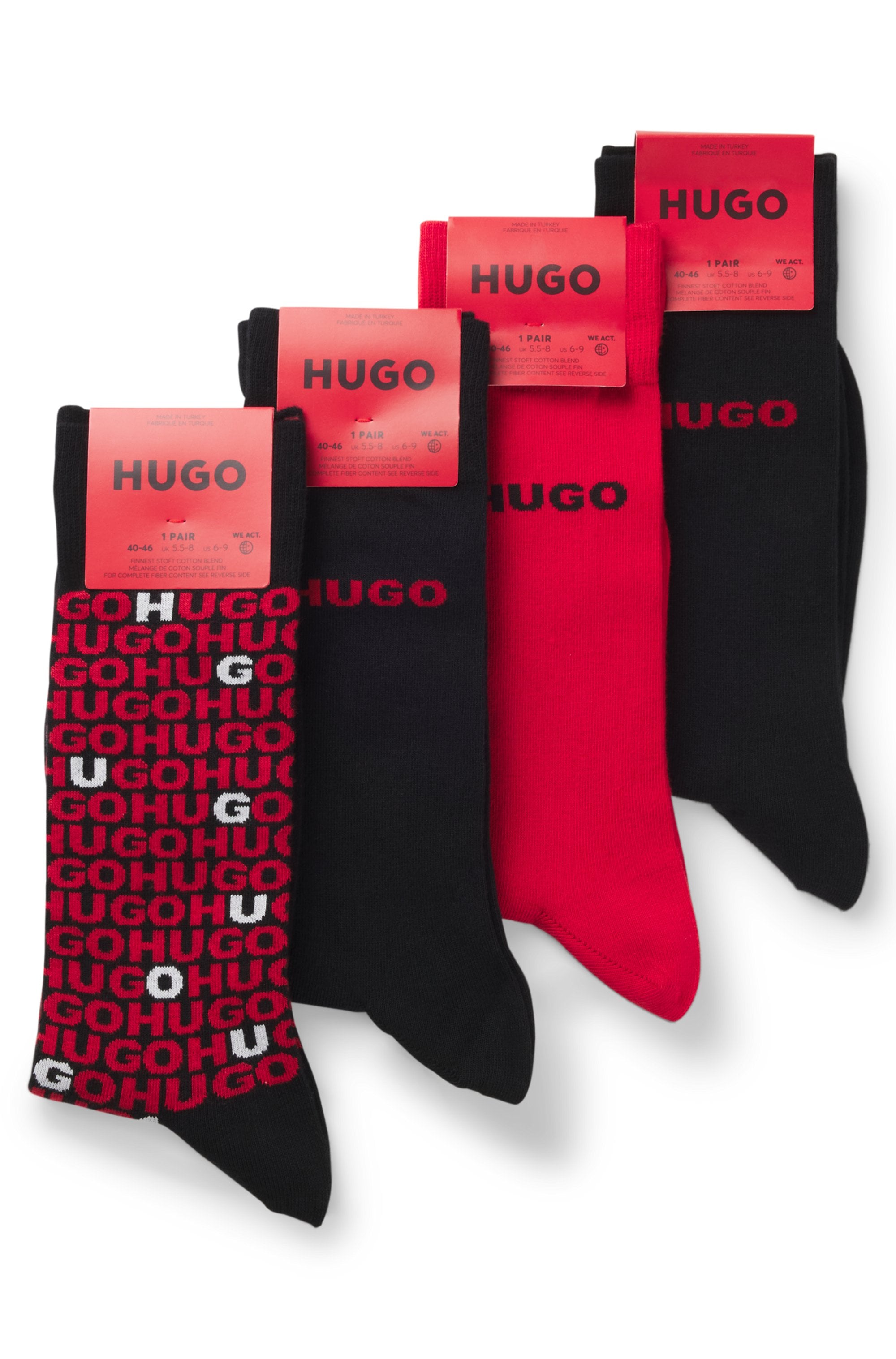 HUGO Underwear Socken »4P GIFT TORTUGA« 4 Paar tlg. mittelhoch, mit Logo-Details, in Geschenkbox