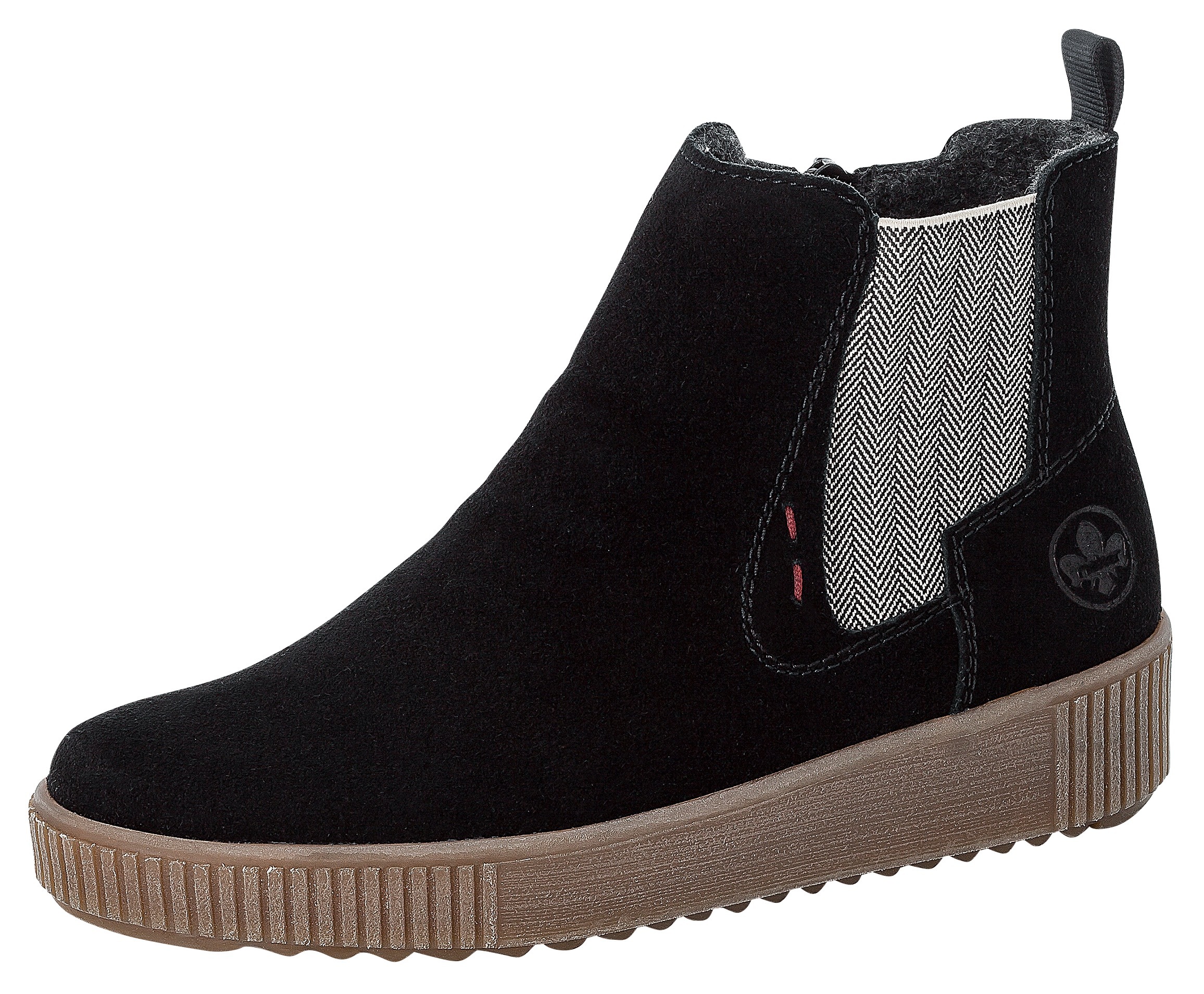 Rieker Chelseaboots, mit kariertem Stretcheinsatz