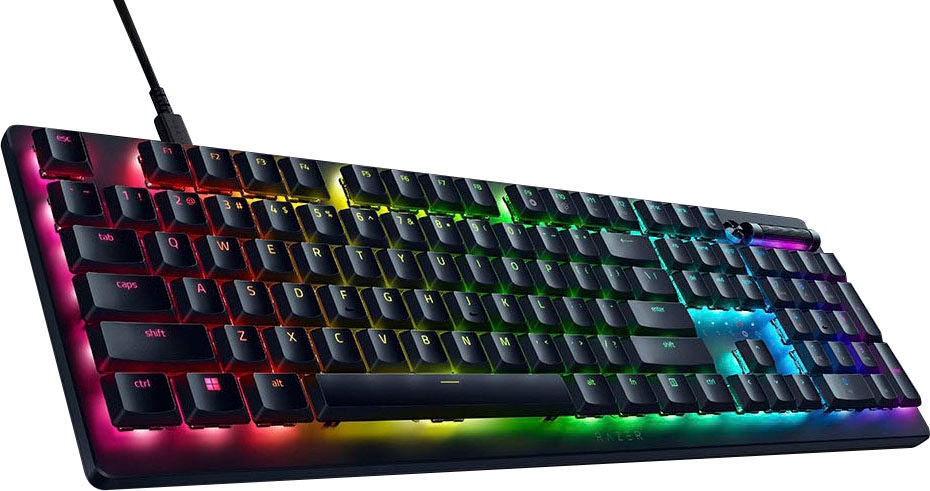 RAZER Gaming-Tastatur »Deathstalker V2«, (Gaming-Modus-Profil-Speicher-Ziffernblock-USB-Anschluss-ergonomische Form-Funktionstasten-Multimedia-Tasten-Makro-Tasten)