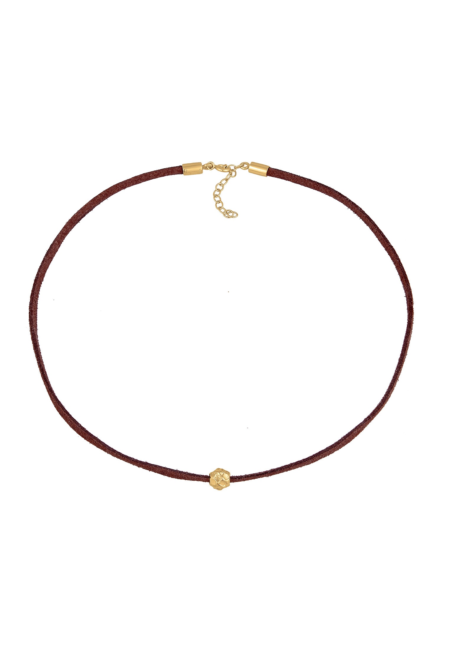 Elli Choker »Halskette Choker Velour Leder Bead Trend 925 Silber«
