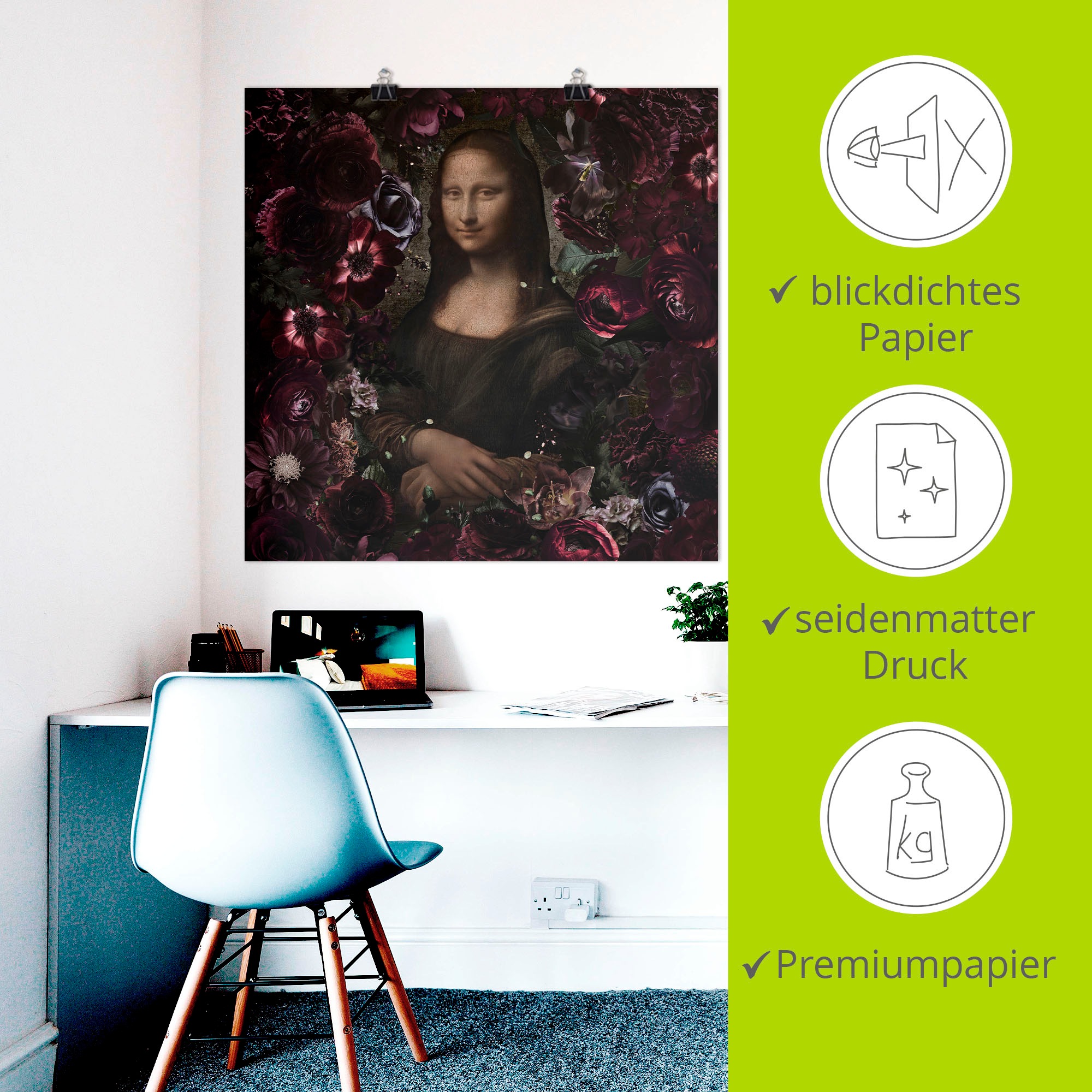 Artland Wandbild »Mona Lisa - Da Vinci Adaption« Portrait 1 Stk. tlg. als Alubild, Leinwandbild, Poster, Wandaufkleber in verschied. Größen