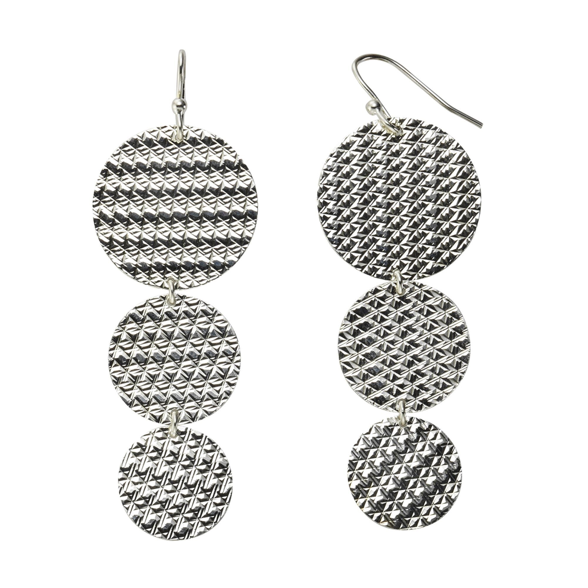 Zeeme Paar Ohrhänger »925/- Sterling Silber 62mm lang«, rhodiniert diamantiert