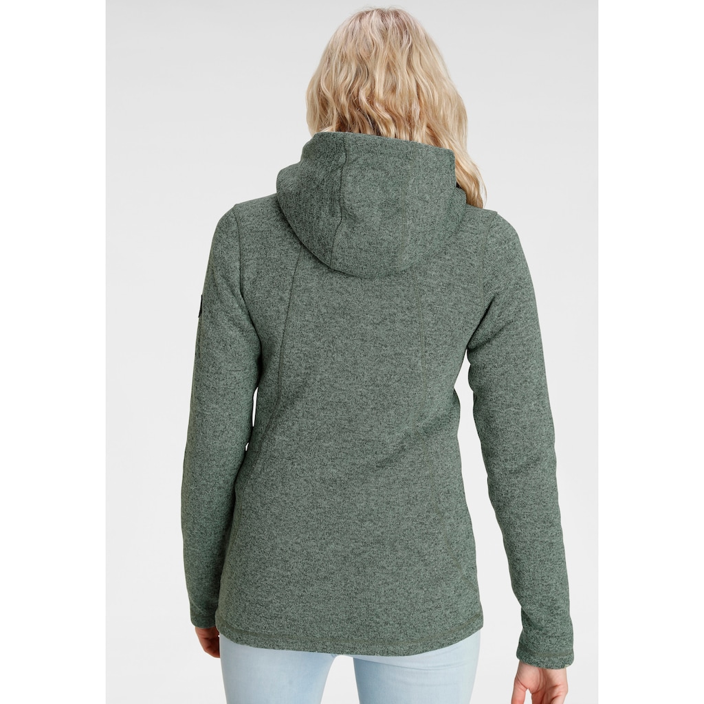 Polarino Strickfleecejacke, mit Kapuze