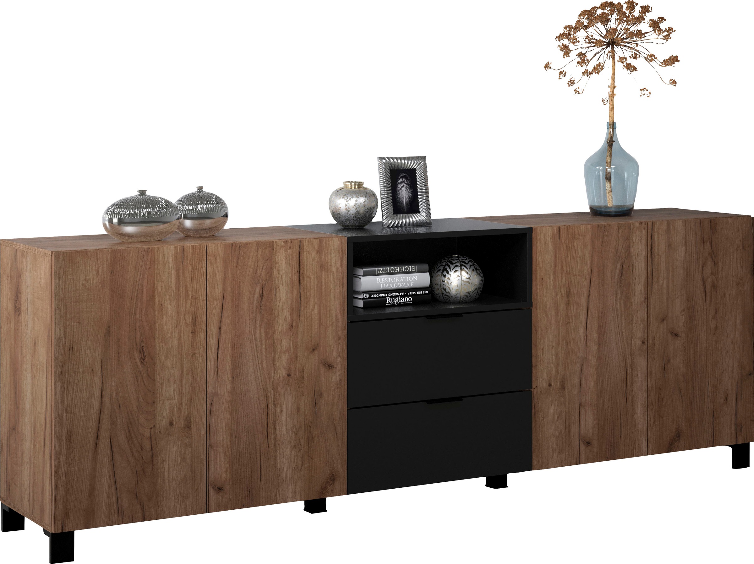 INOSIGN Sideboard »Kriens«, Anrichte mit 7 Fächern und 2 Schubladen, B/H 227/ 78 cm