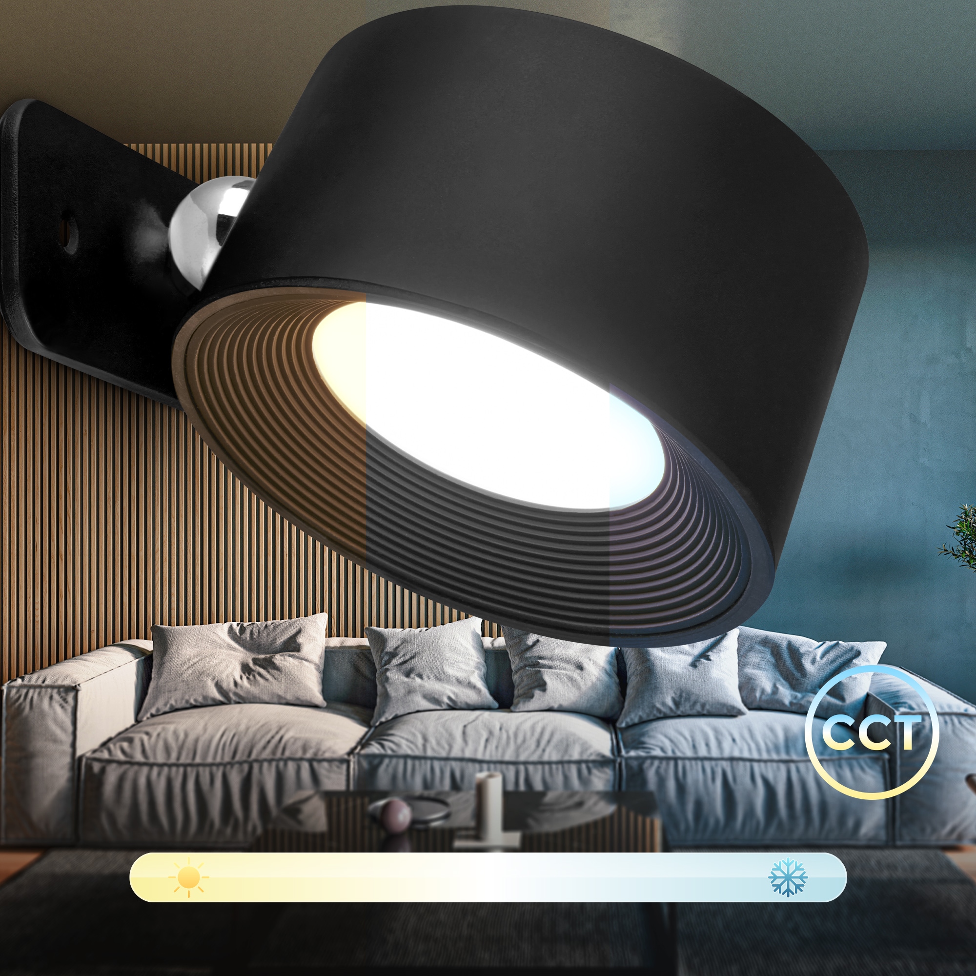 B.K.Licht LED Wandleuchte »BKL1597 Magnetische Akku Wandlampe, 3-Stufen Dimmer, mit USB-C« LED-Modul 1 Stk. Tageslichtweiß CCT-Funktion, 150Lm, 2W, 14h Leuchtdauer, 4,5 x 8 x 9,5 cm, Schwarz