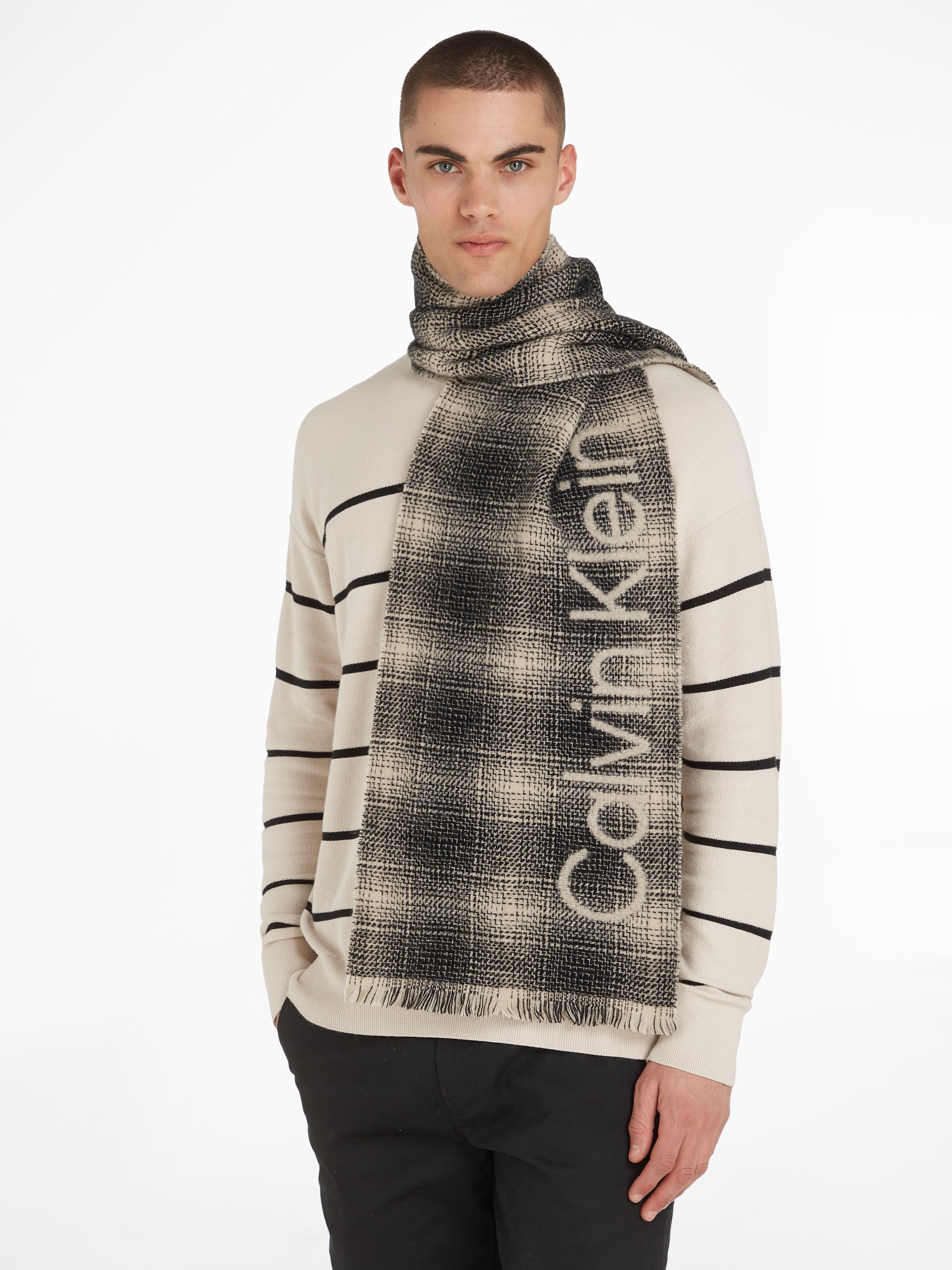 Calvin Klein Schal »CHECK SCARF«, mit Fransen online bei OTTO