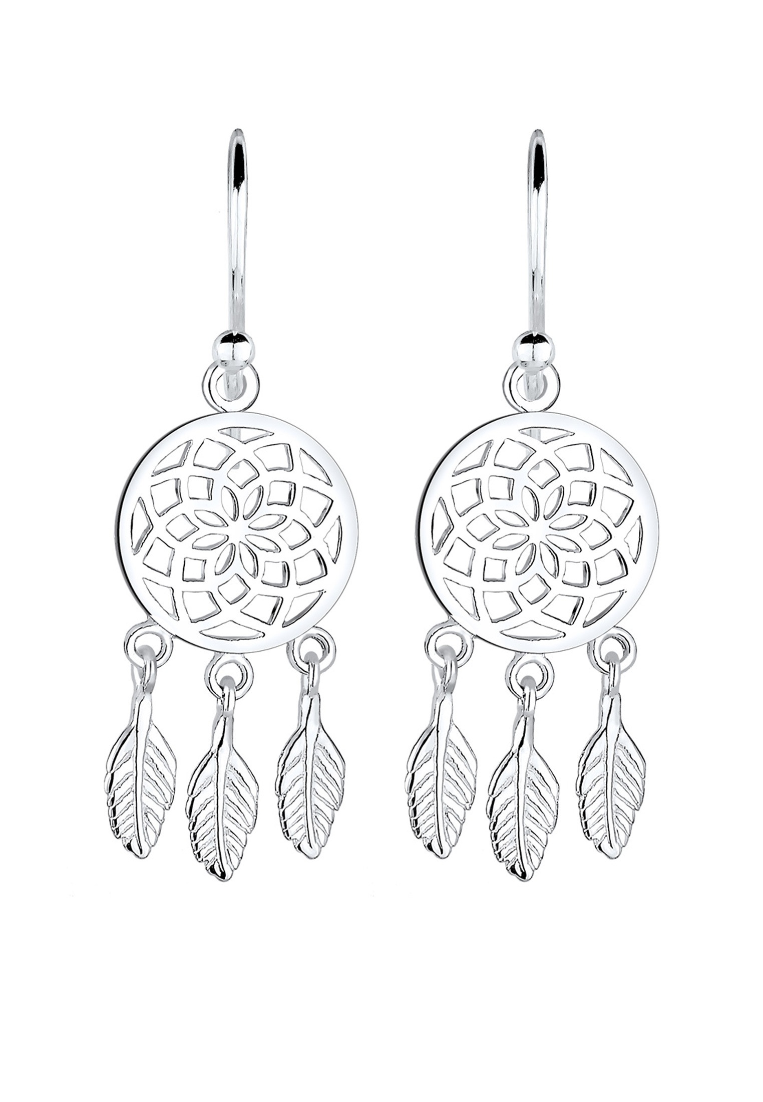 Elli Paar Ohrhänger »Ohrringe Traumfänger Federn Boho Festival 925 Silber«