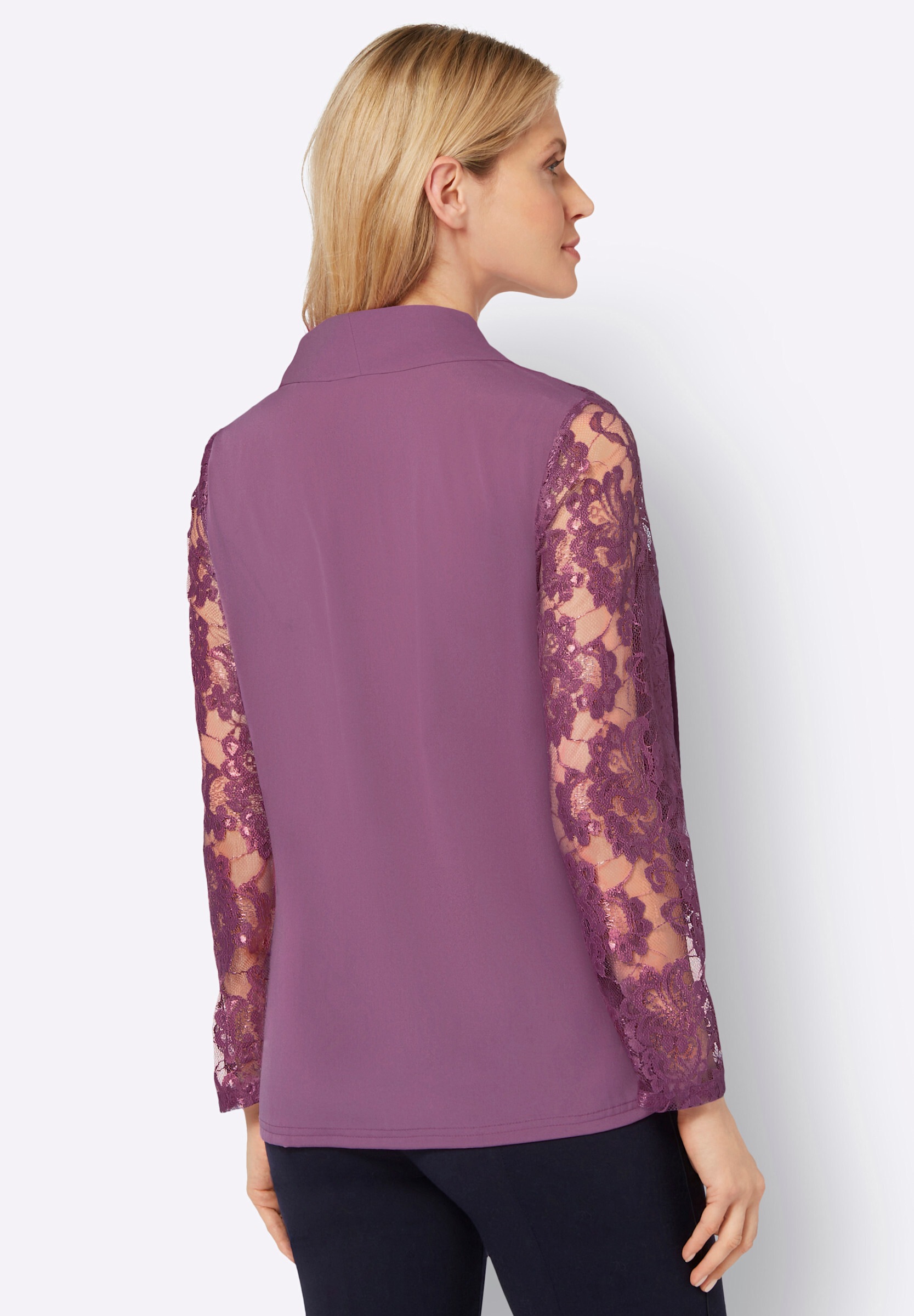 Sieh an! Klassische Bluse »2-in-1-Bluse Spitzenbluse im Twinset-Look«