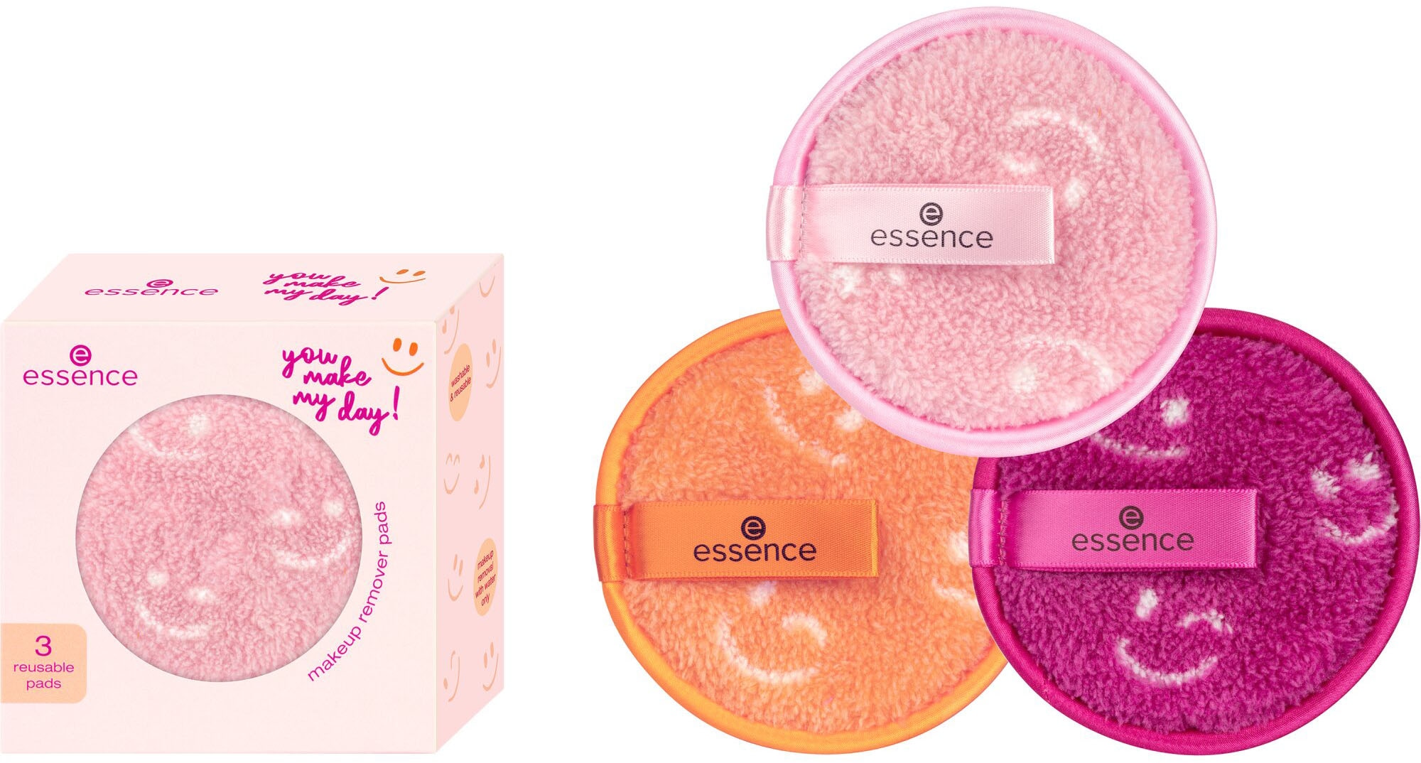 Essence Abschminkschwamm »you make my day! makeup remover pads«, (Set, 3 tlg.), mit bis zu 40...