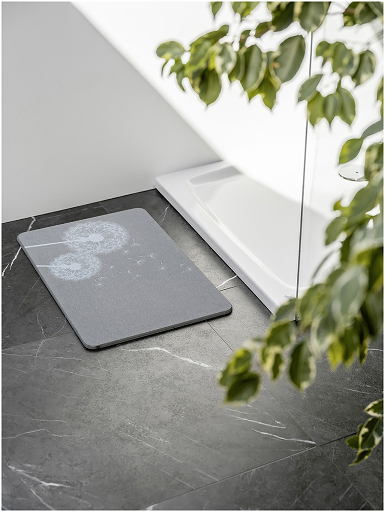 WENKO Badematte »Modell Astera«, schnell trocknend, rutschfest, stark wasserabsorbierend, aus Kieselgur
