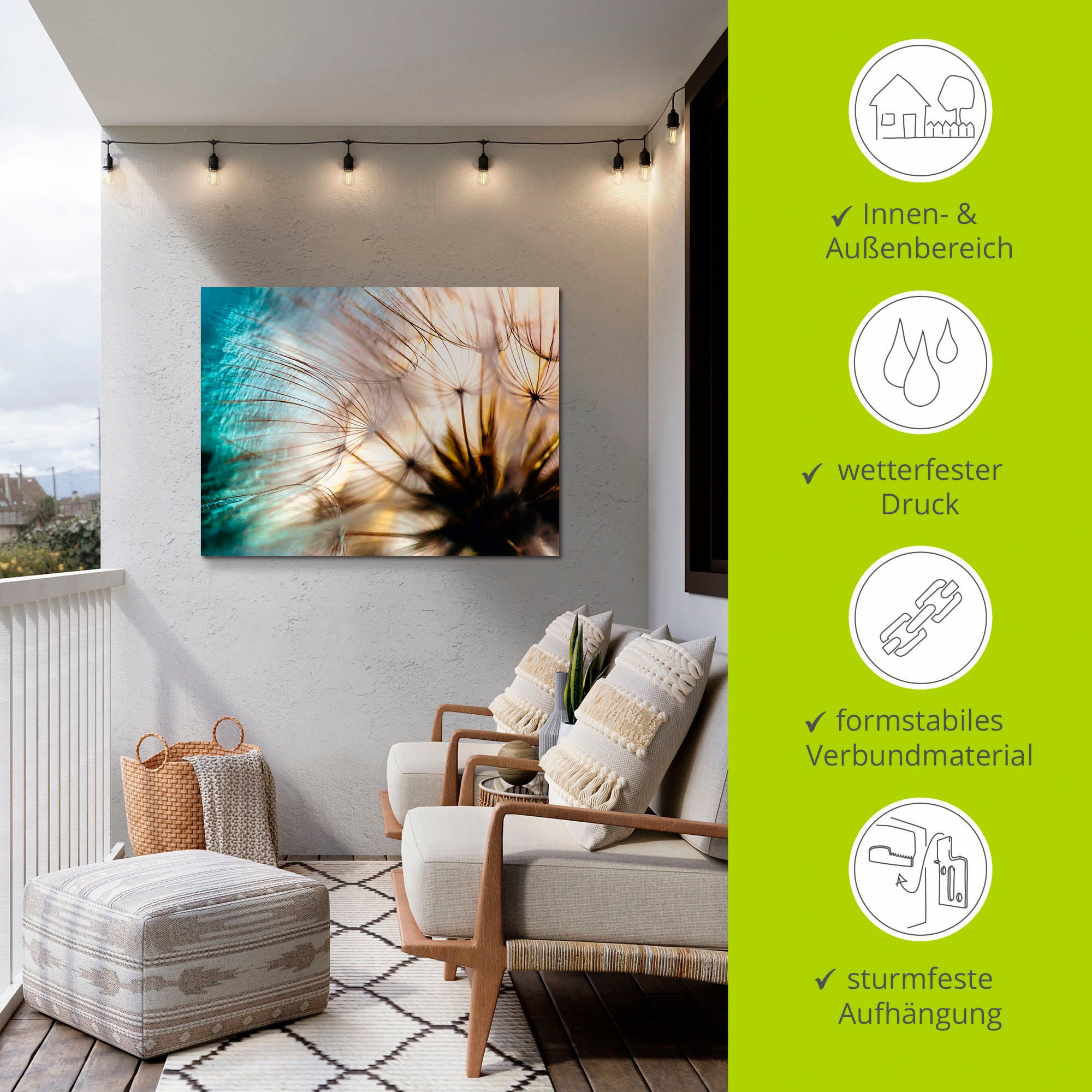 Artland Wandbild »Pusteblume Makro abstrakt« Blumen 1 Stk. tlg. als Alubild, Leinwandbild in verschied. Größen