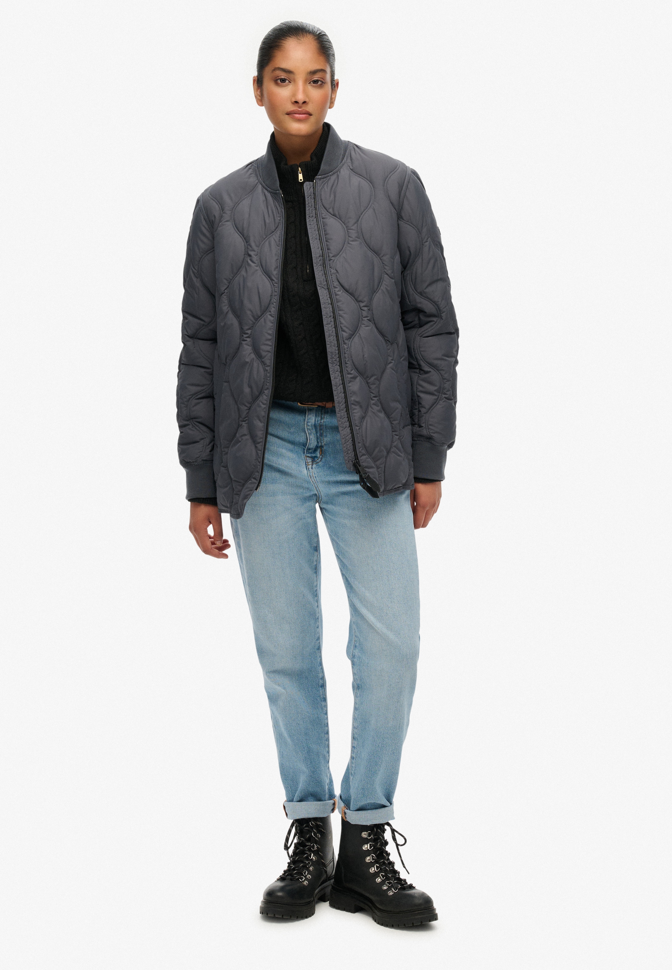 Superdry Steppjacke »SHORT QUILTED LINER JACKET«, ohne Kapuze