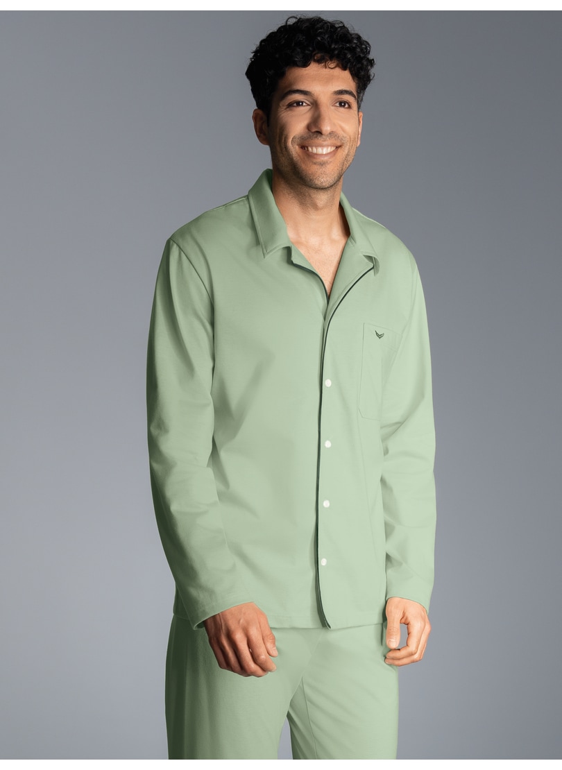 Trigema Schlafanzug »TRIGEMA Schickes Schlafanzug Oberteil mit Knopfleiste« 1 tlg.