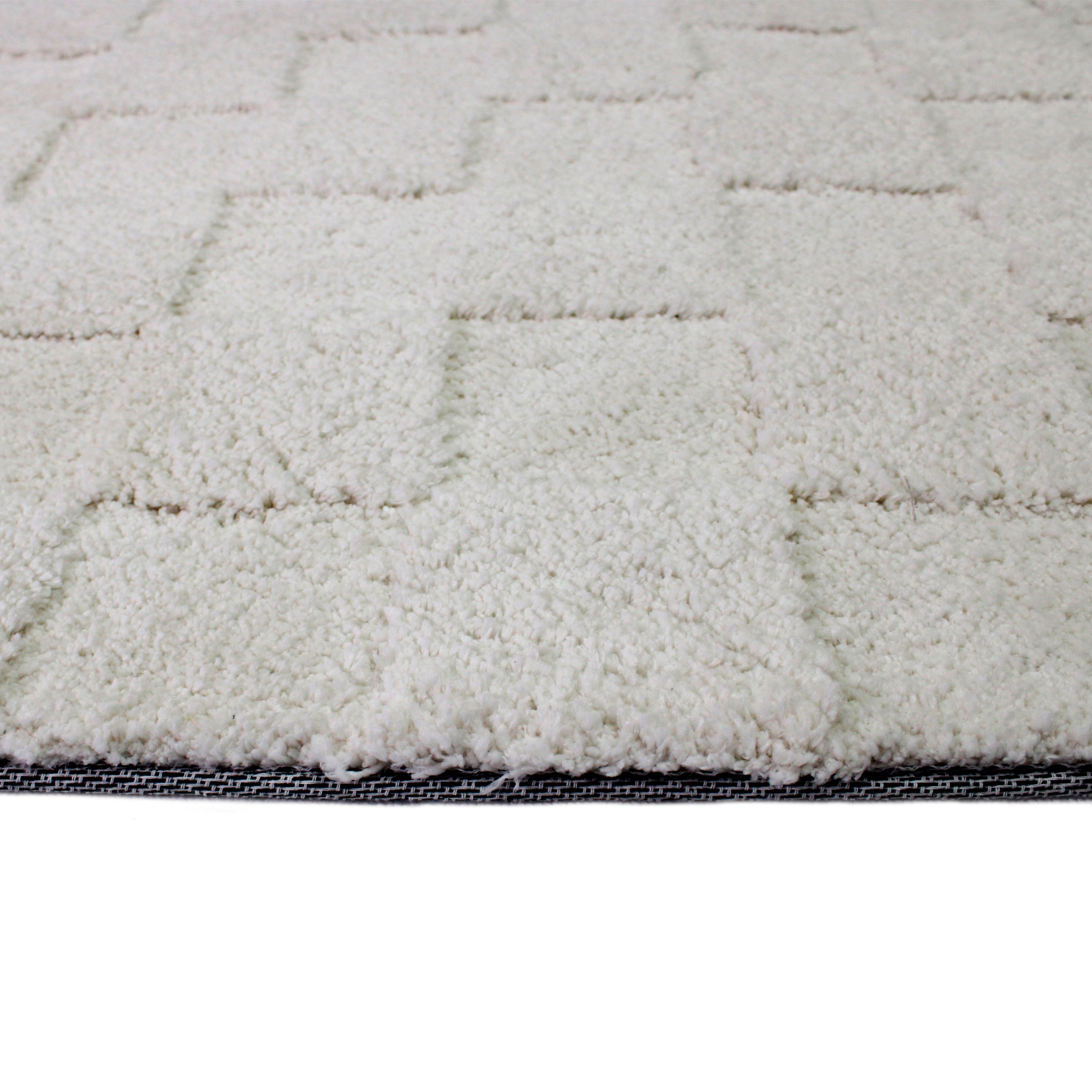 LeGer Home by Lena Gercke Teppich »Esmé, Hochflor-Teppiche, weich, Boho«, rechteckig, 23 mm Höhe, Hoch-Tief-Struktur, Uni, Kästchen, Wohnzimmer, Schlafzimmer, Esszimmer