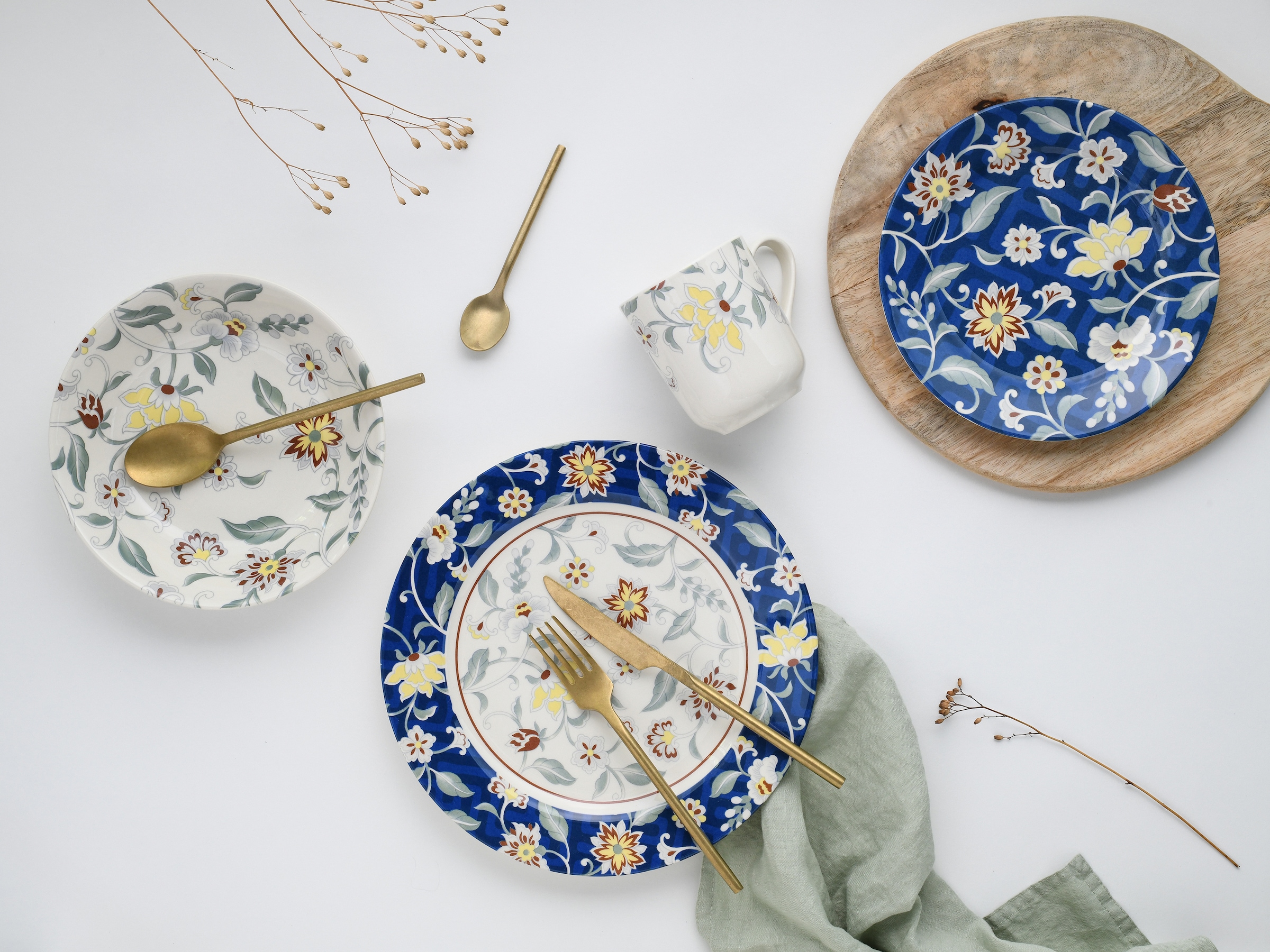 CreaTable Kombiservice »Odessa, Kombi-Service 16-tlg« Blumendekor