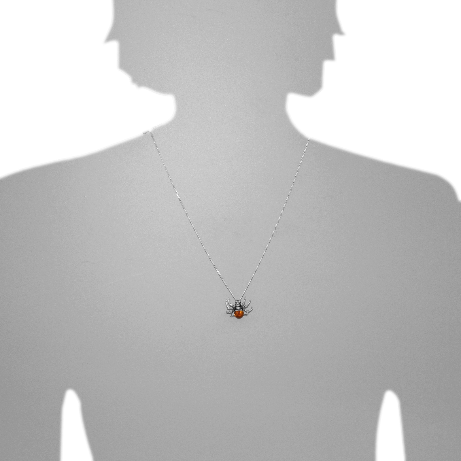 OSTSEE-SCHMUCK Kette mit Anhänger »- Gleiter-Spinne - Silber 925/000 - Bernstein&Schmuckstein«