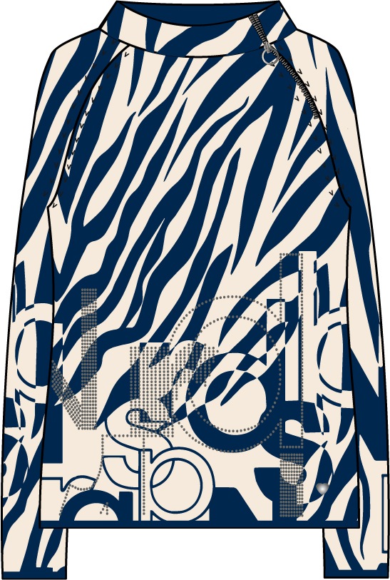Rabe Stehkragenpullover, mit abstraktem Allover-Design