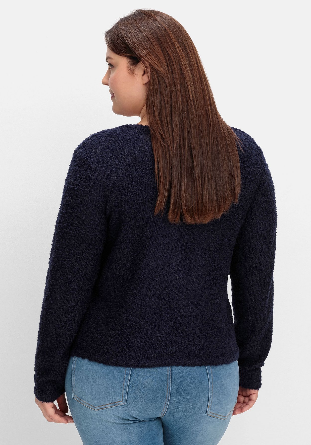 Sheego Strickjacke »Kurze Strickjacke aus weichem Bouclé«, aus weichem Bouclé