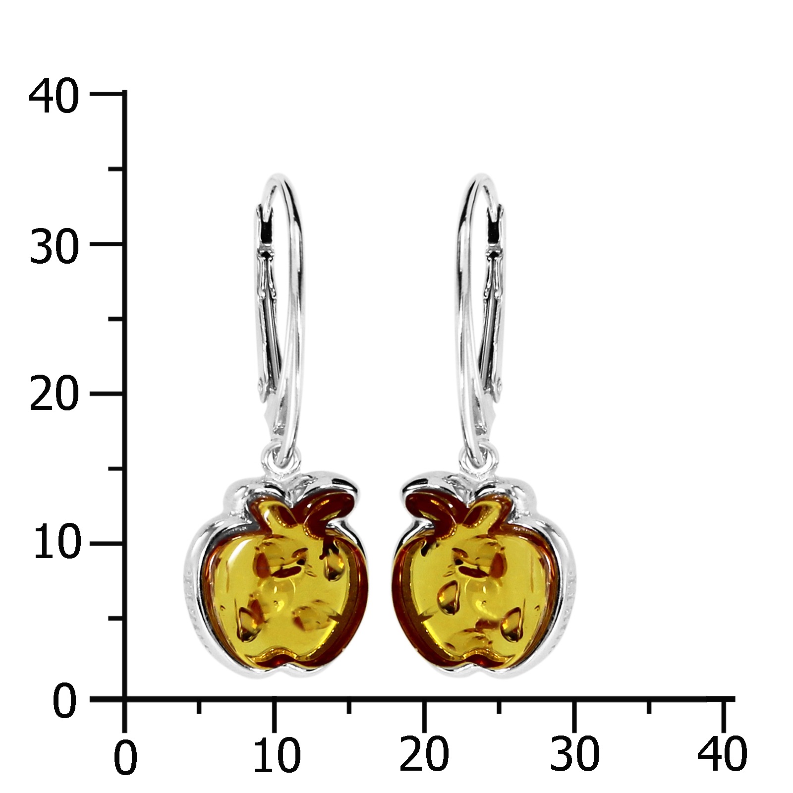 OSTSEE-SCHMUCK Paar Ohrhänger »- Apfel - Silber 925/000 - Bernstein«