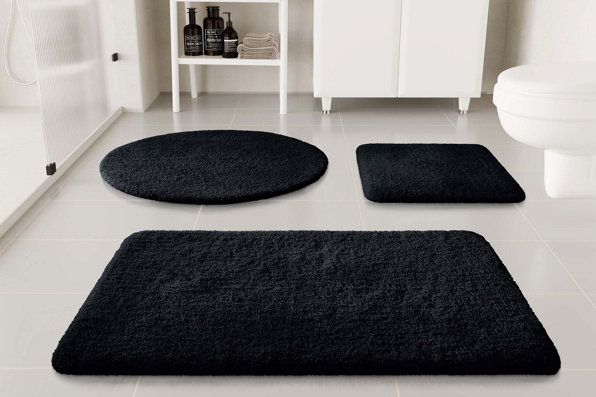 my home Badematte »Kaarin«, rutschhemmend beschichtet, schnell trocknend, Badteppich, getuftet, flauschig, hochflor, große Farbauswahl