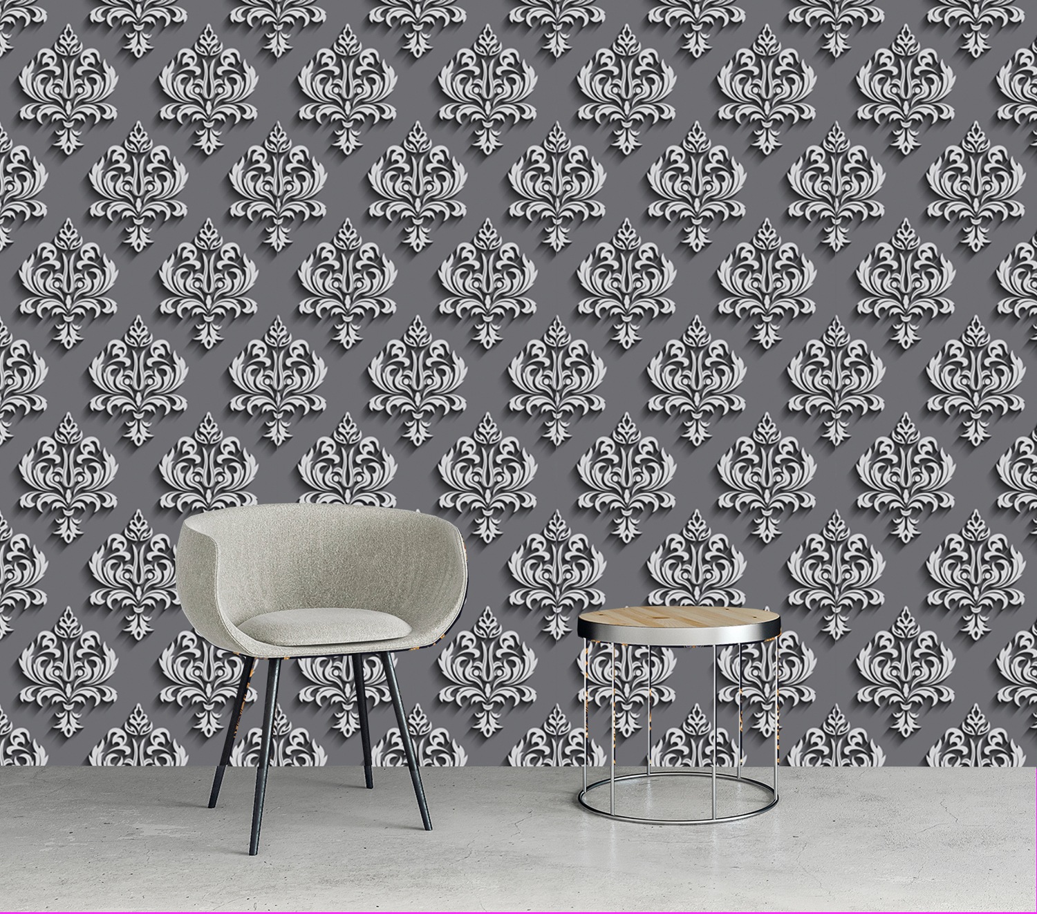 queence Vinyltapete »Fleur de lis«, bedruckt-Barock-Antikoptik-Kunst, 90x250cm, selbstklebend, kinderleichte Anbringung, Sticker