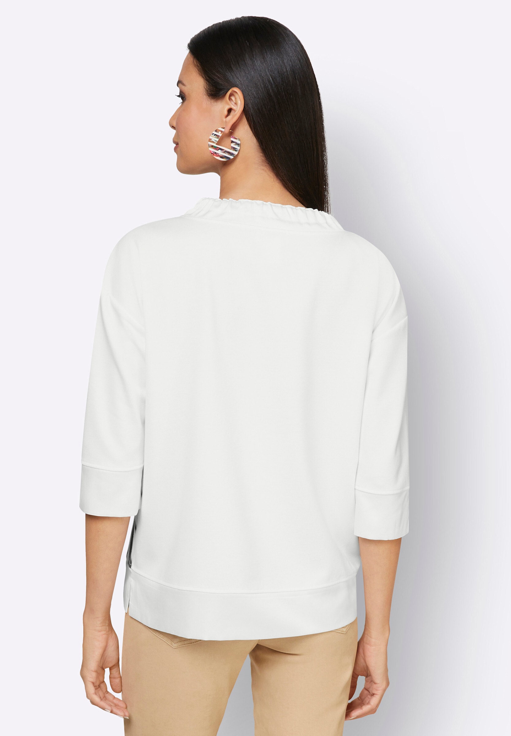 creation L T-Shirt »Shirt 3/4-Arm-Shirt mit Schlitzen am Ärmel«
