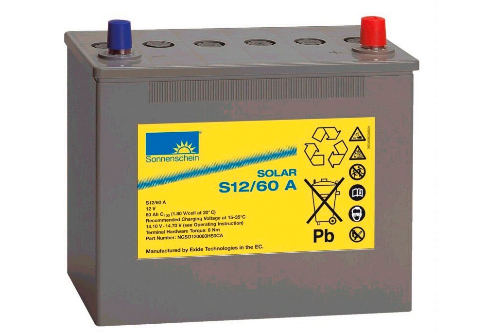 Sunset Solarakkus »Solar-Gel-Batterie 60 Ah«, 12 V, Zum Anschluss von Solarmodulen und Stromsets
