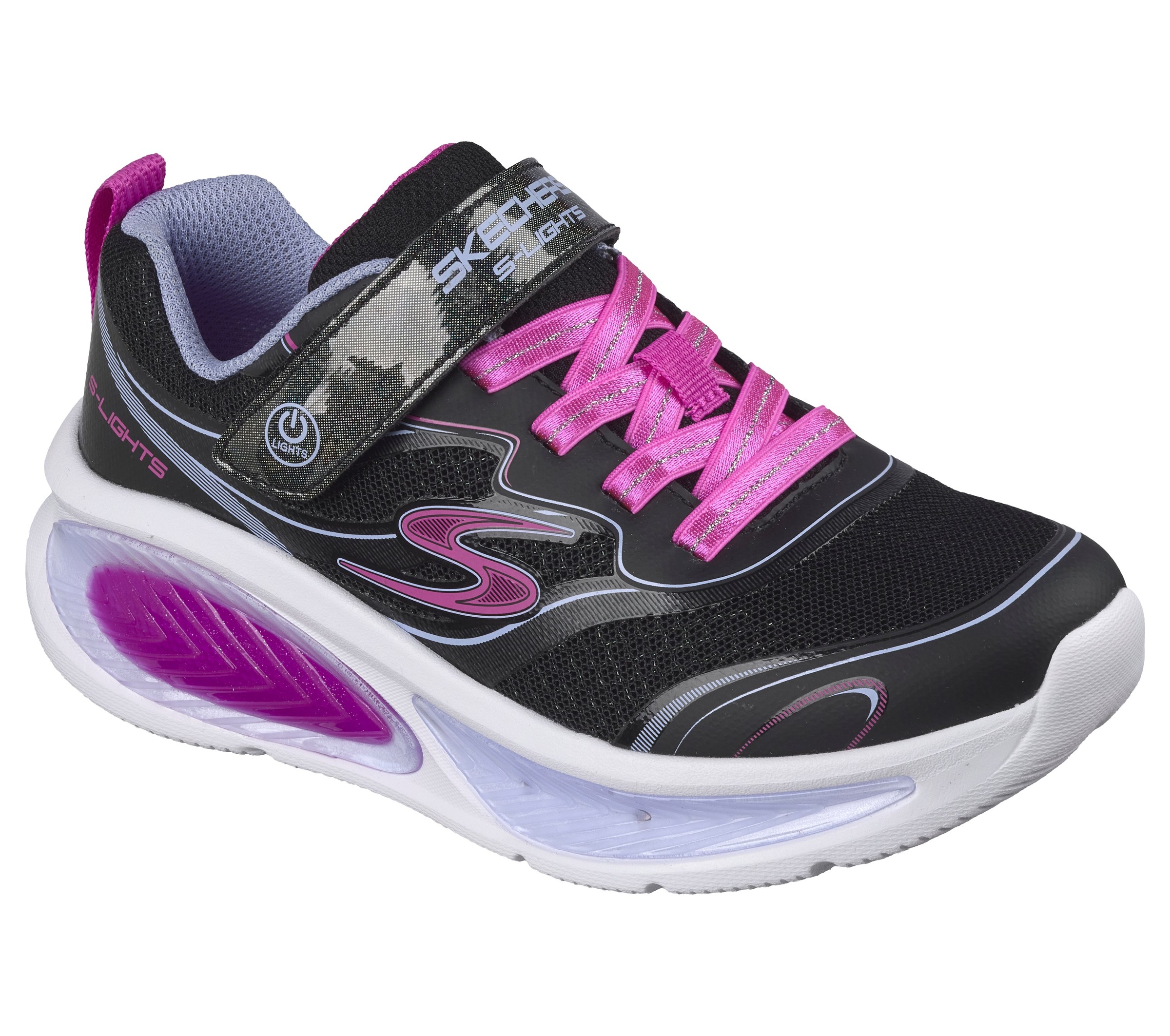 Skechers Sneaker »COSMIC GLOW 2.0 Blinkschuh«  Blinkschuh mit Elastik-Schnürsenkeln, Größenschablone zum Download