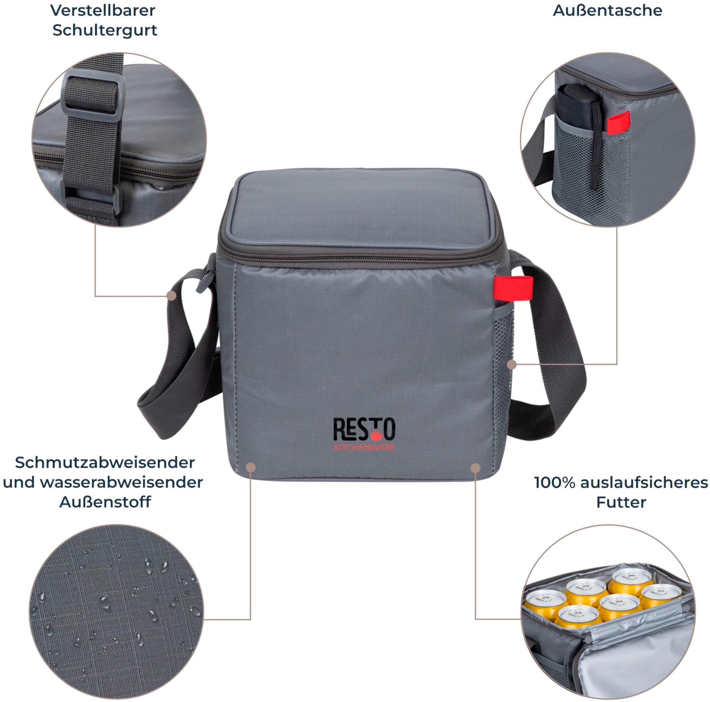 RESTO Kitchenware Kühltasche »Polis faltbare Picknicktasche Lunchtasche Thermotasche Isoliertasche«, Witterungsbeständig und absolut auslaufsicher